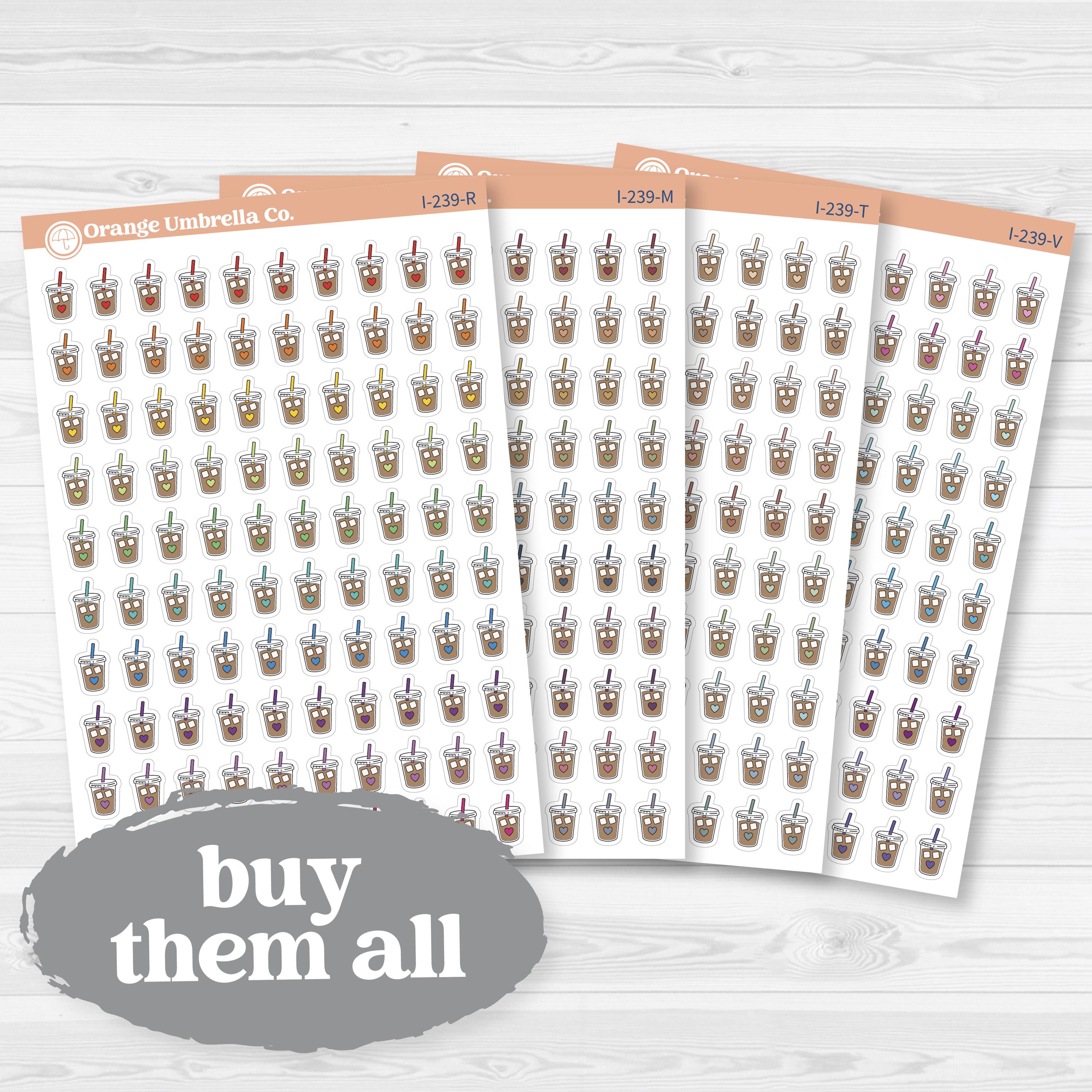 Iced Coffee Icons | Coffee Planner Stickers | I-239
