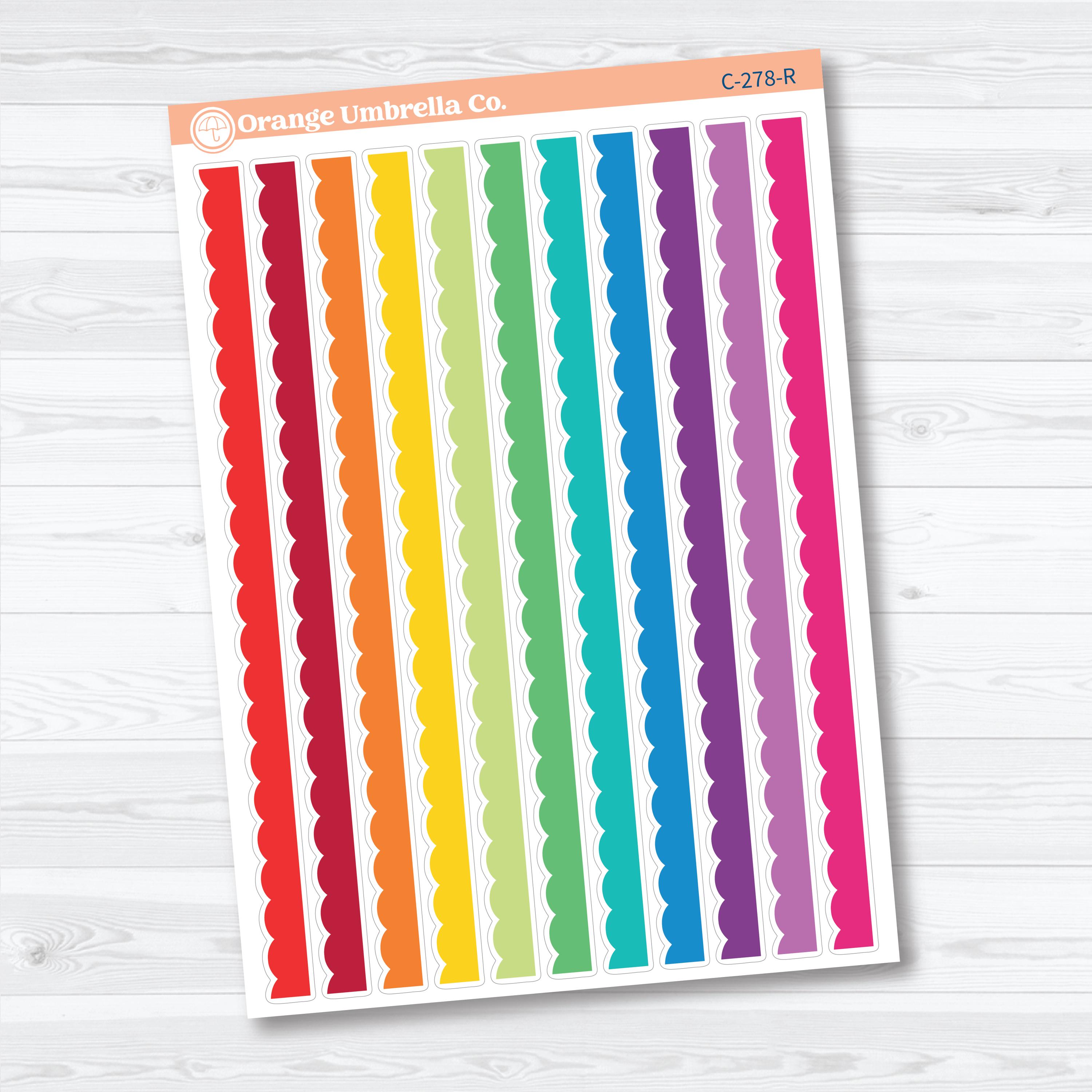 Scalloped Washi Strips | Planner Stickers | C-278