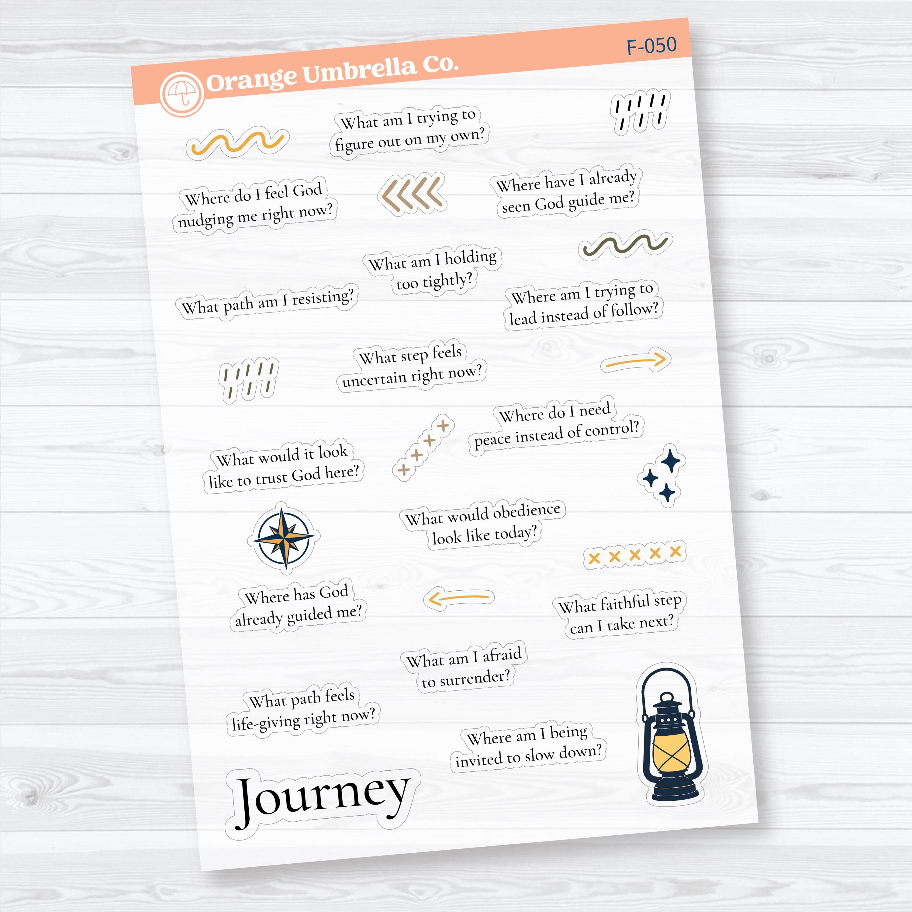Where He Leads | Journey Bible Study Sticker Collection Clear Matte | F-048–F-051-CM