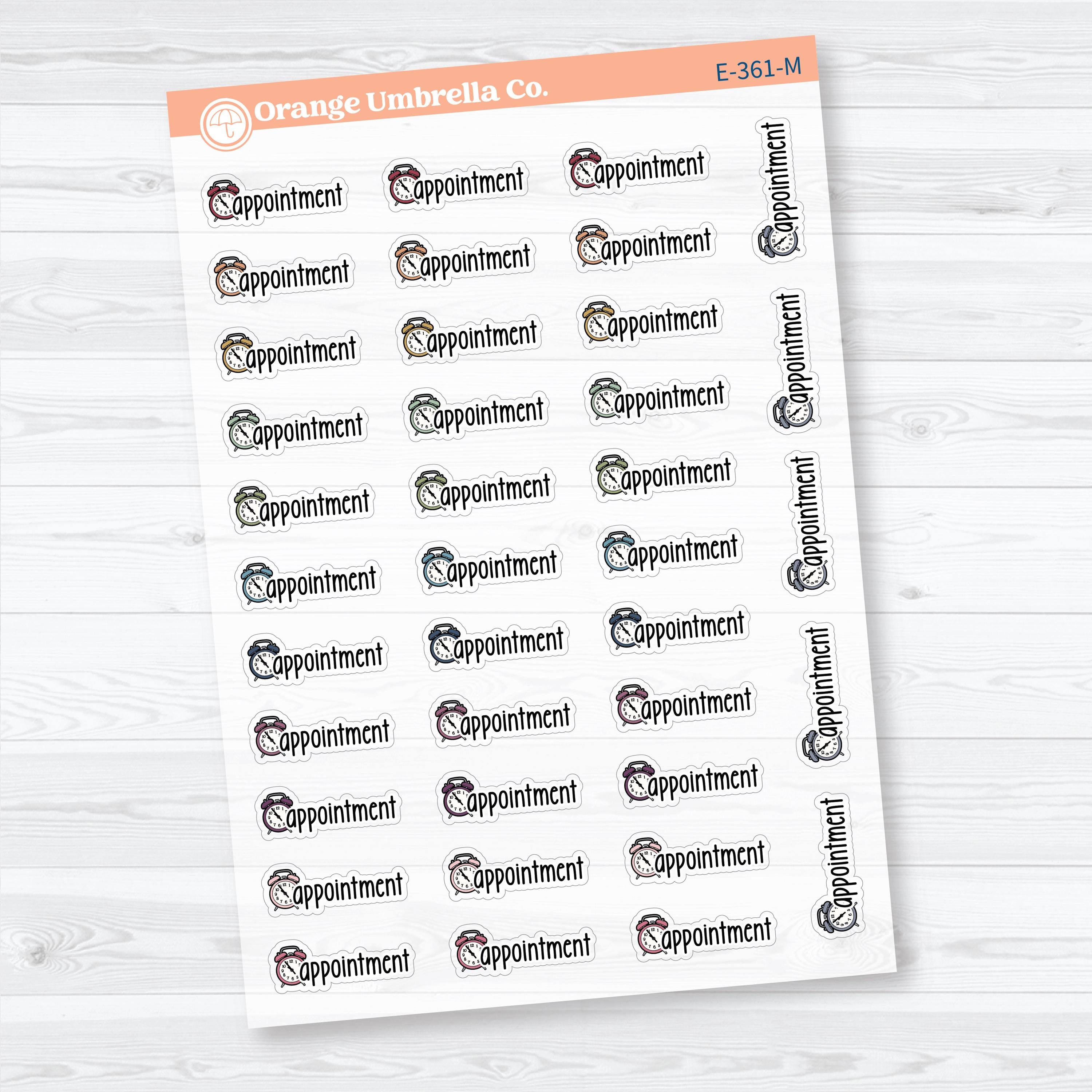 Appointment Doodled Event Labels Clear Matte | Planner Stickers F18 | E-361-CM