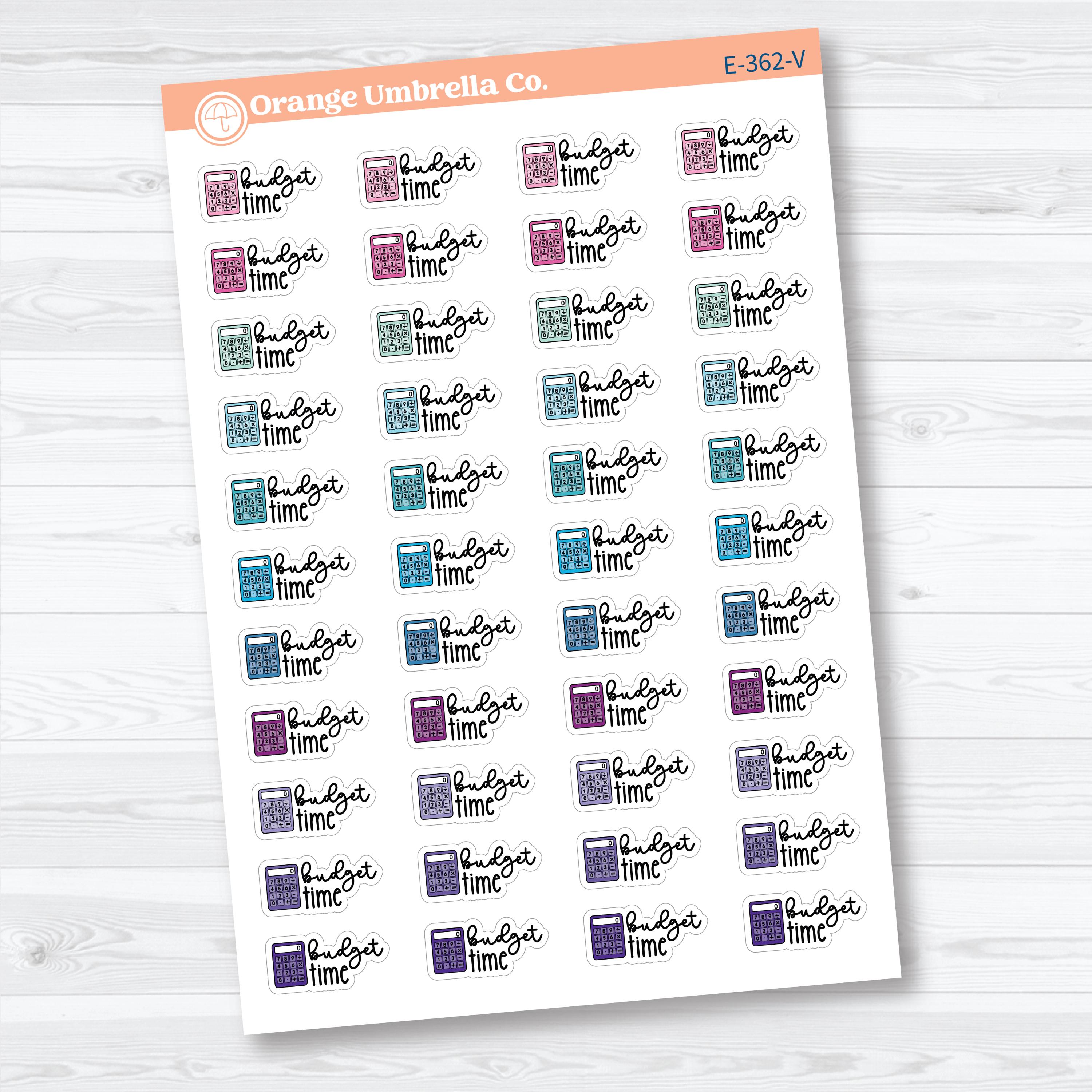Budget Time Doodled Event Labels | Planner Stickers F18 | E-362
