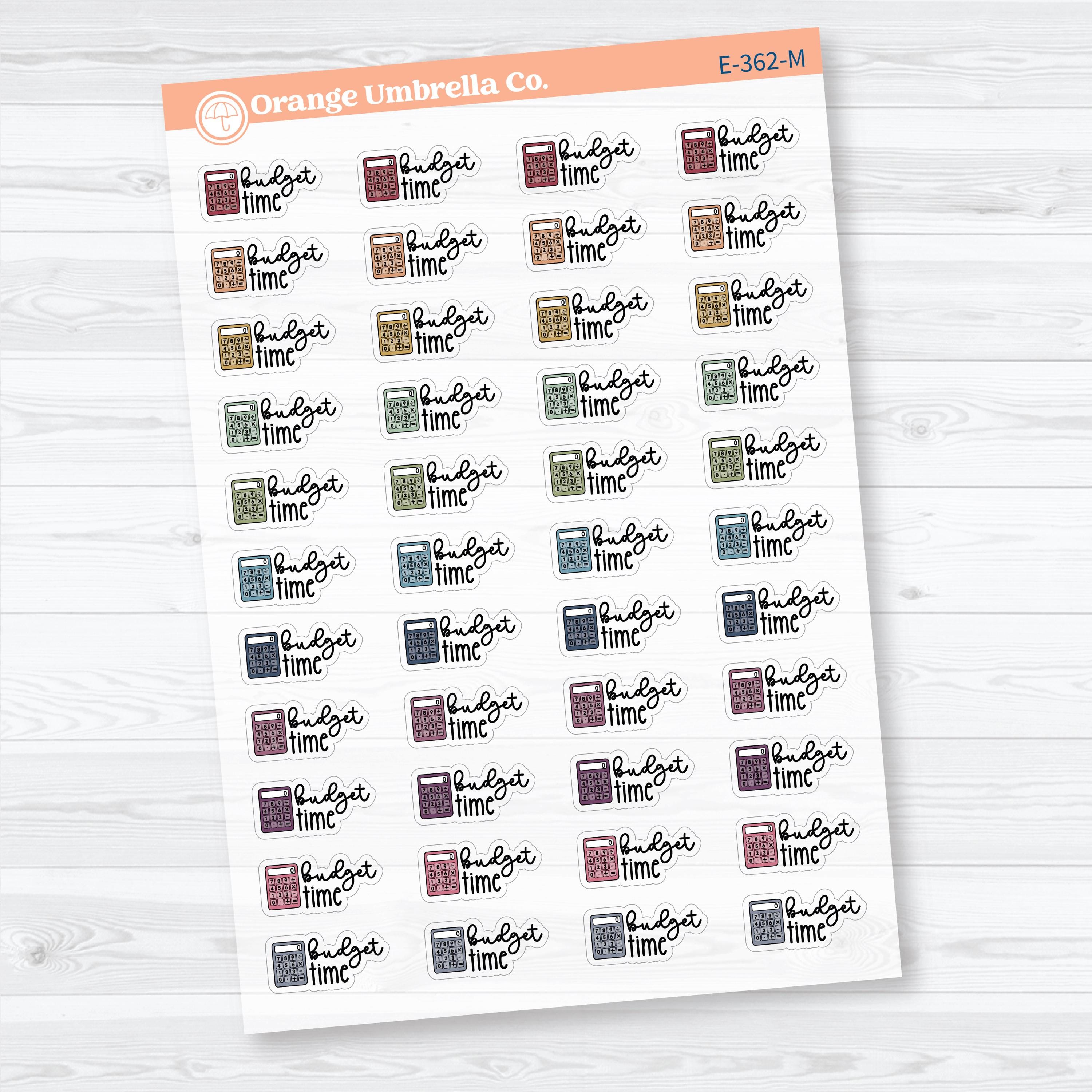 Budget Time Doodled Event Labels Clear Matte | Planner Stickers F18 | E-362-CM