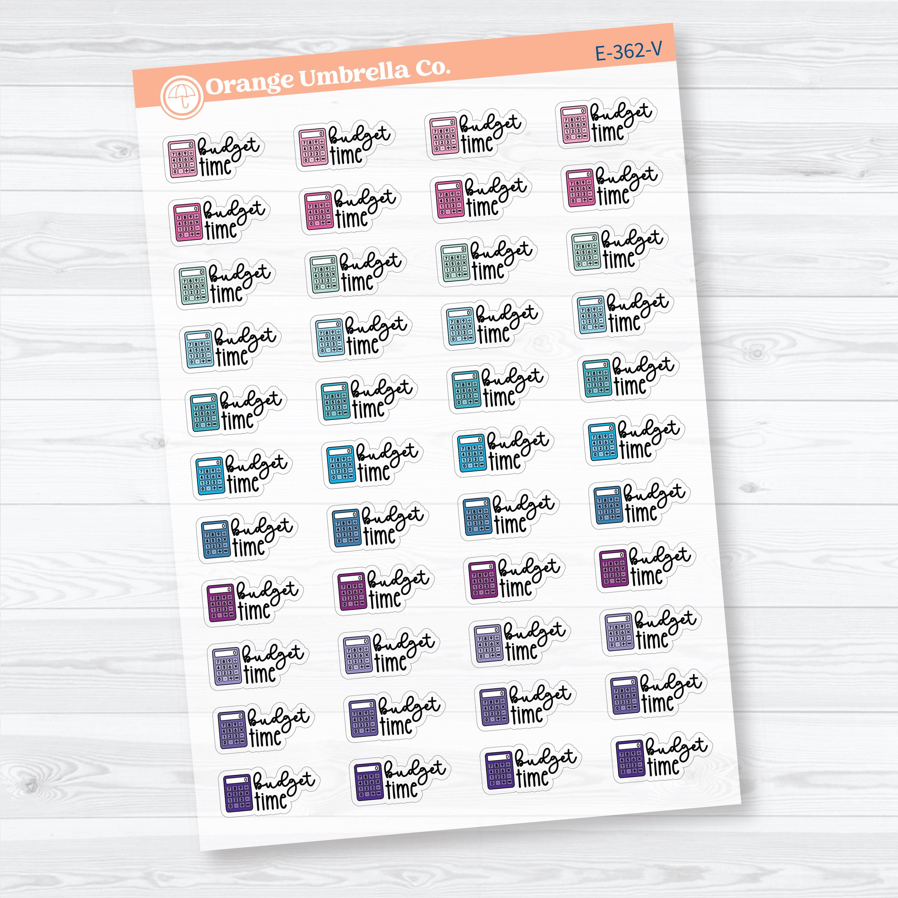 Budget Time Doodled Event Labels Clear Matte | Planner Stickers F18 | E-362-CM