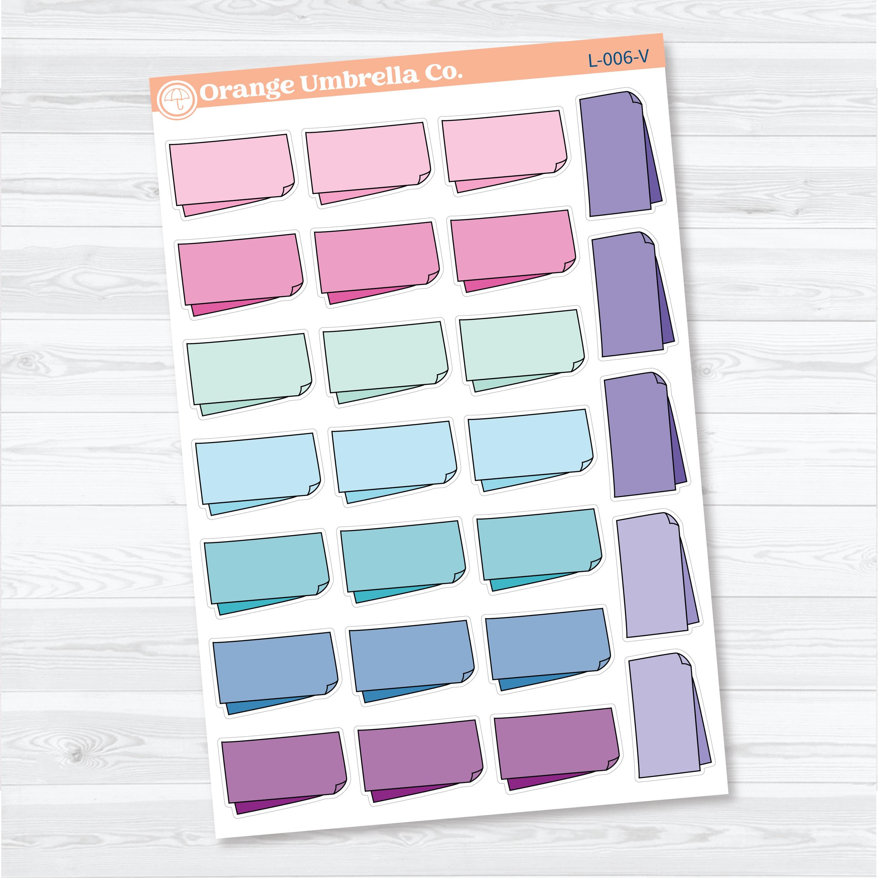 Layered Folded Sticky Note Labels | Planner Labels | L-006