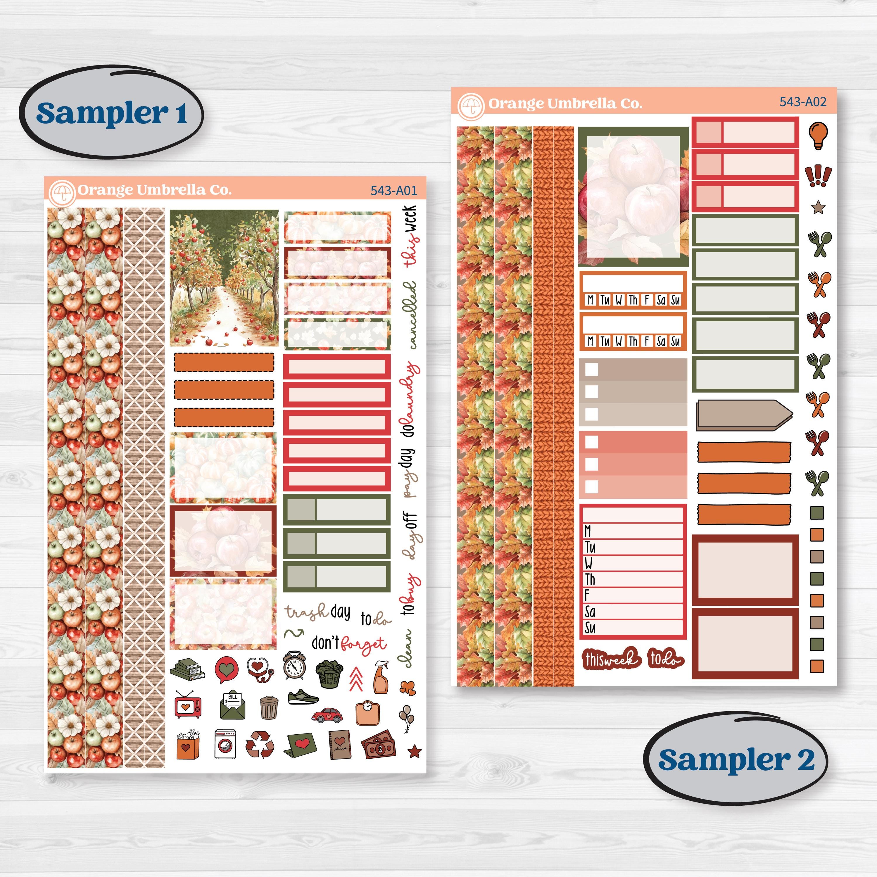 Apple Harvest Planner Kit | Weekly Sticker Kit for Vertical Planners like Erin Condren | Apple Crisp | KIT-543-A