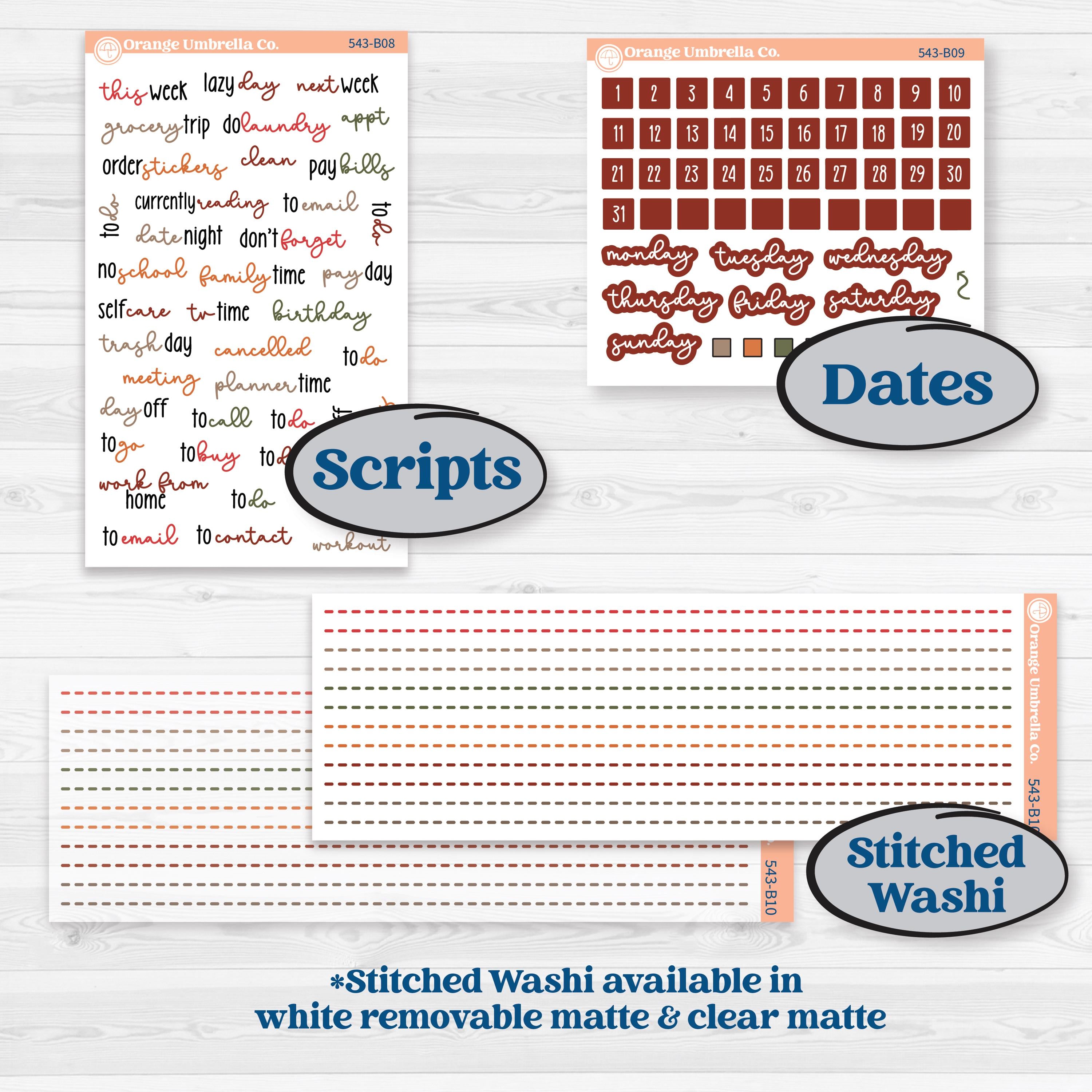 Apple Harvest Planner Kit | Weekly Add-On Planner Kit Stickers | Apple Crisp | KIT-543-B