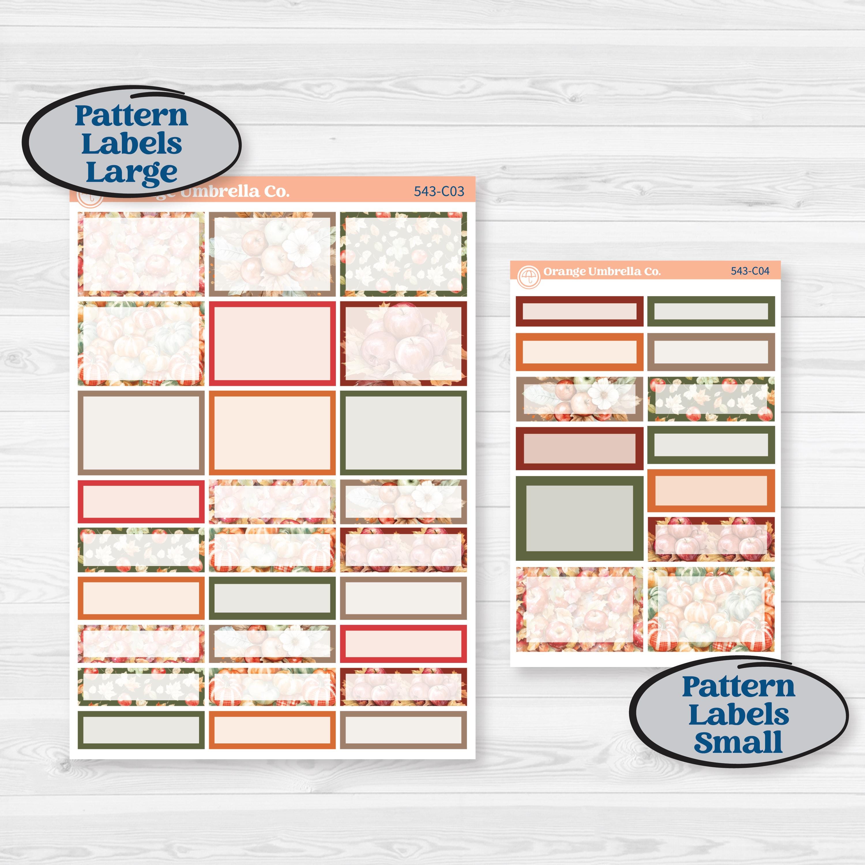 Apple Harvest Planner Kit | Weekly Add-On Labels Planner Kit Stickers | Apple Crisp | KIT-543-C