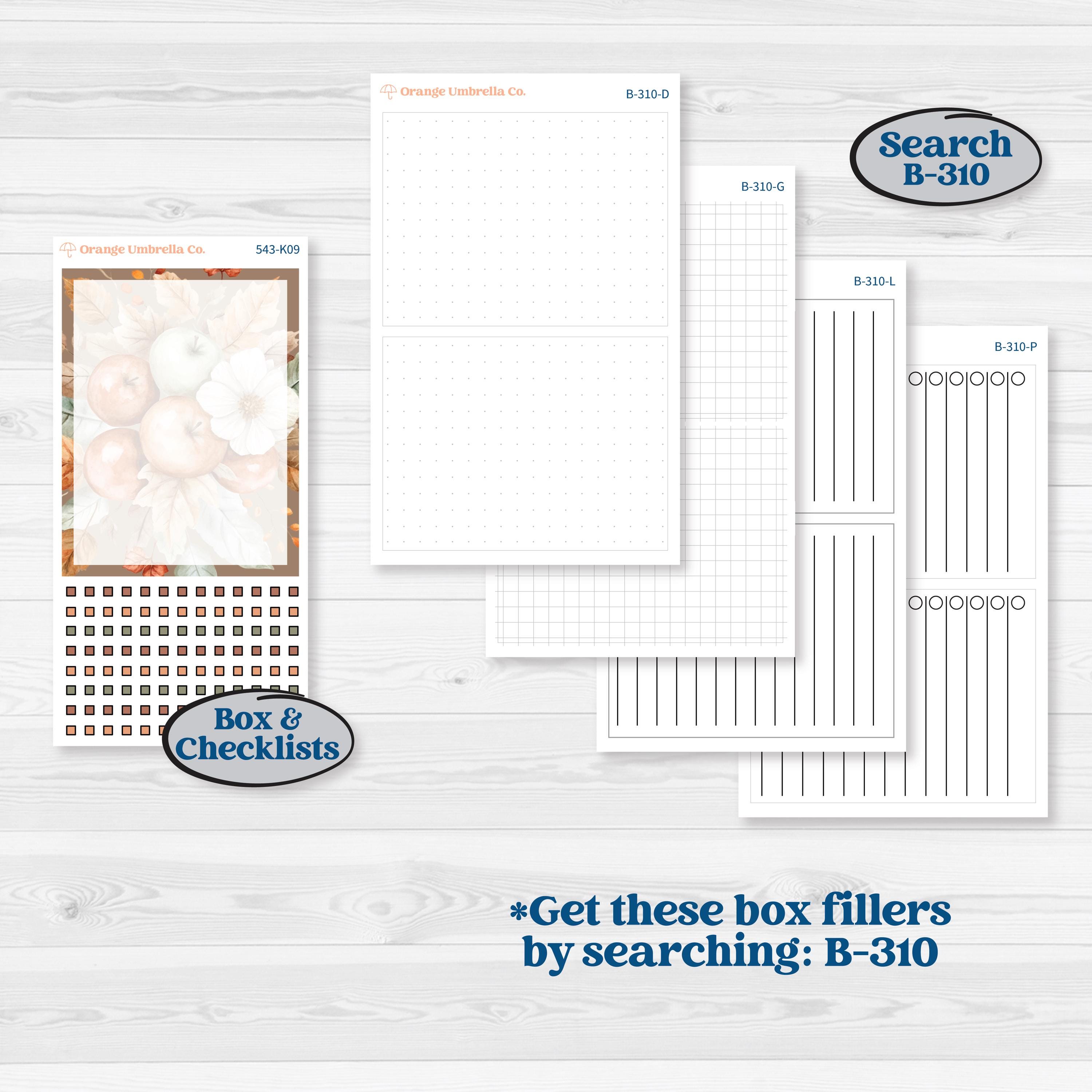 Apple Harvest Planner Kit | 7x9 Erin Condren Daily Duo Planner Kit Stickers | Apple Crisp | KIT-543-K