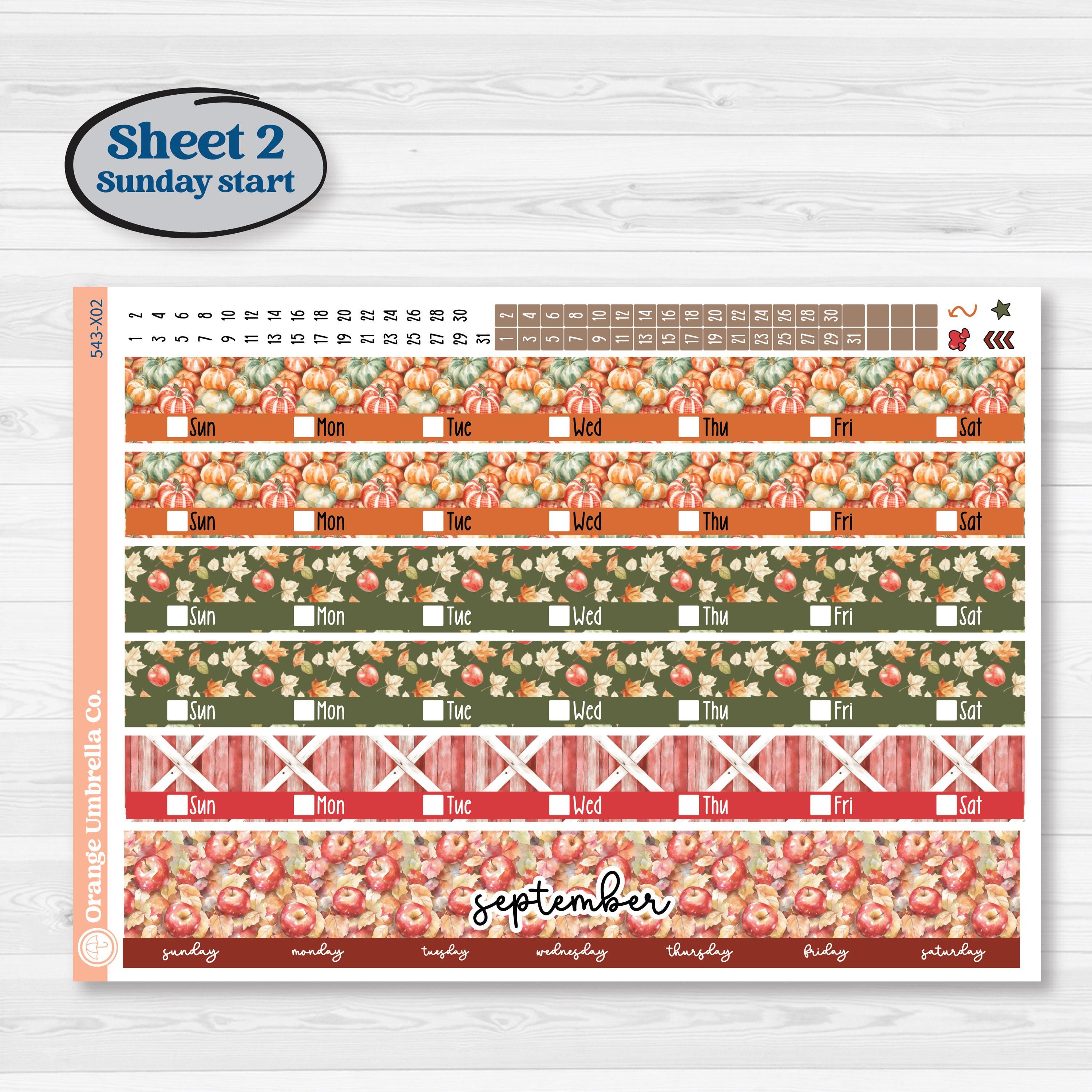 Apple Harvest Planner Kit | Laurel Denise Jo Large Planner Kit Stickers | Apple Crisp | KIT-543-X