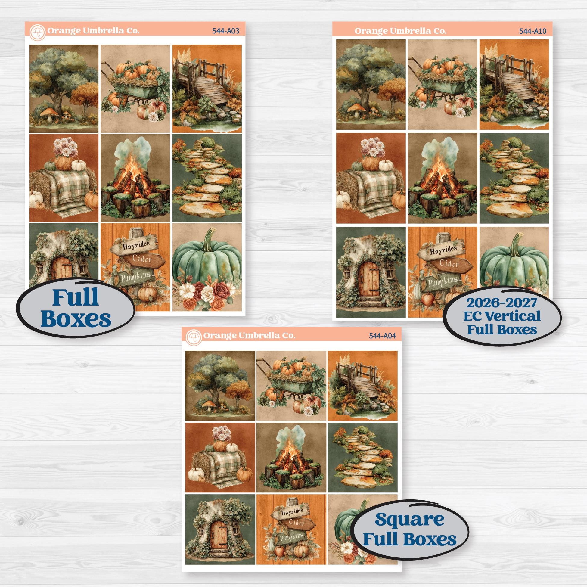 Autumn Woodland Planner Kit | Weekly Sticker Kit for Vertical Planners like Erin Condren | Autumn Stroll | KIT-544-A