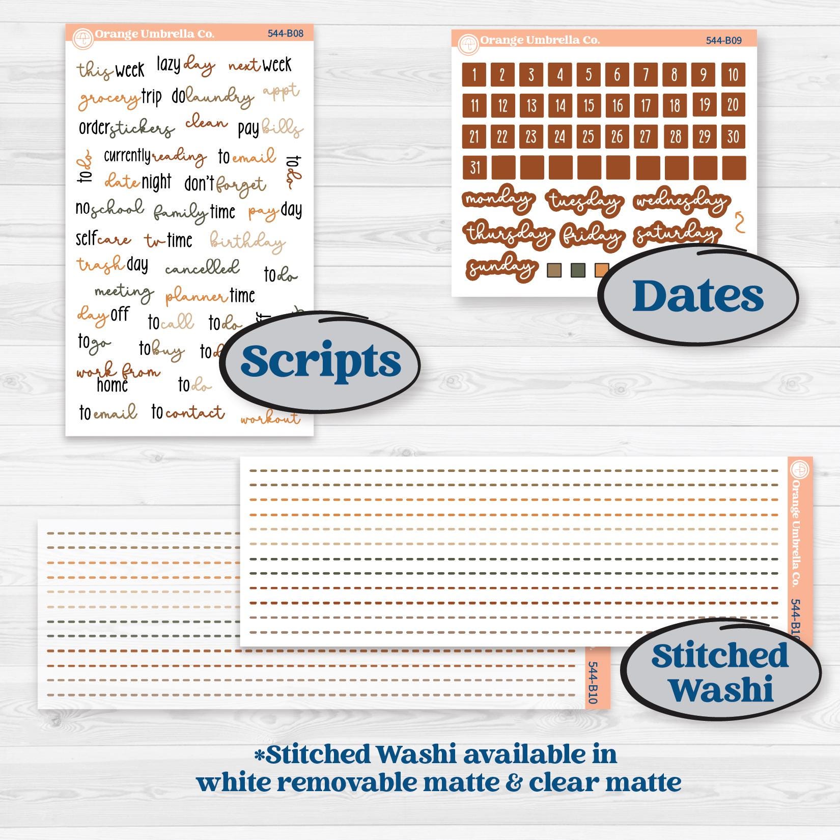 Autumn Woodland Planner Kit | Weekly Add-On Planner Kit Stickers | Autumn Stroll | KIT-544-B