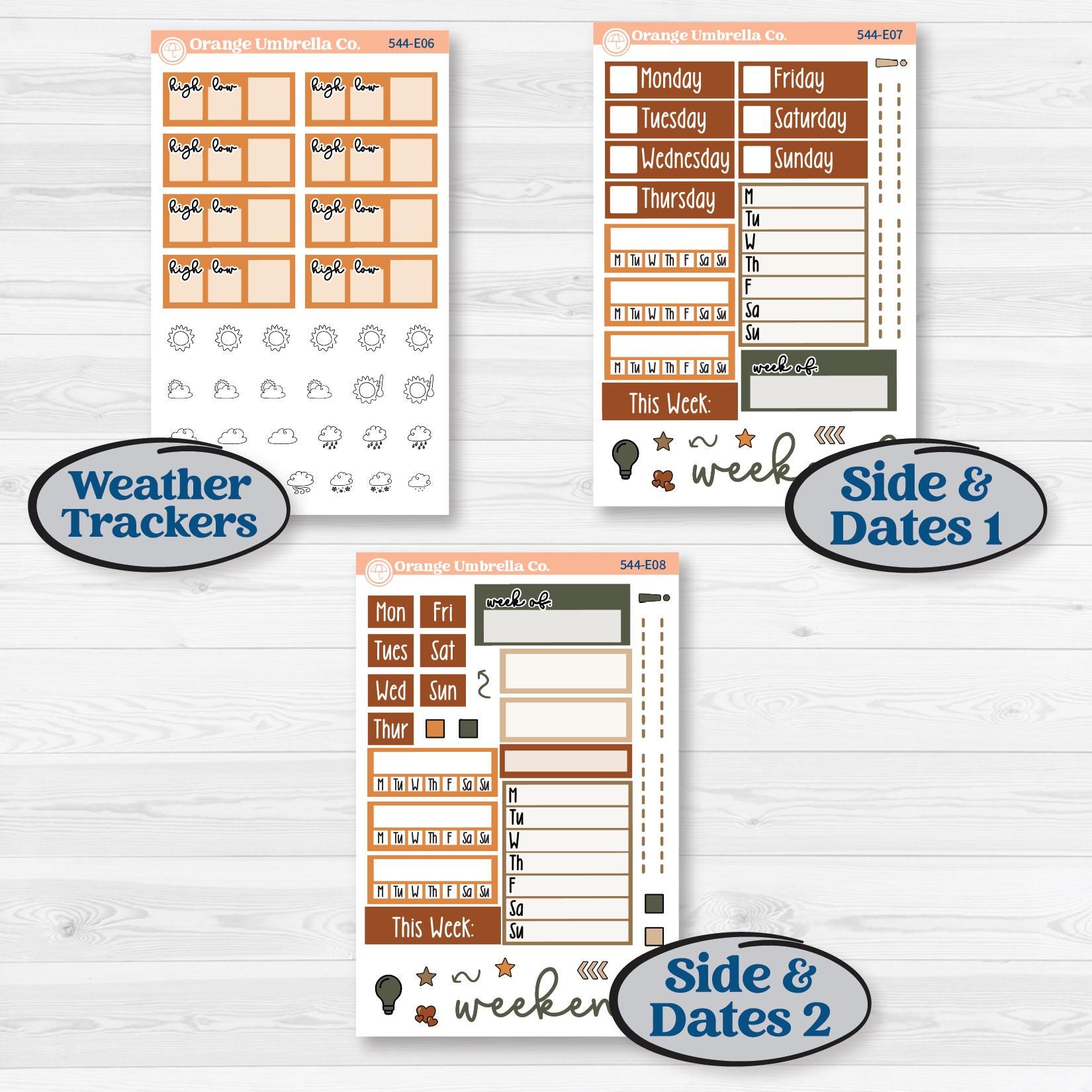 Autumn Woodland Planner Kit | Hobonichi Cousin Weekly & Daily Planner Kit Stickers | Autumn Stroll | KIT-544-E