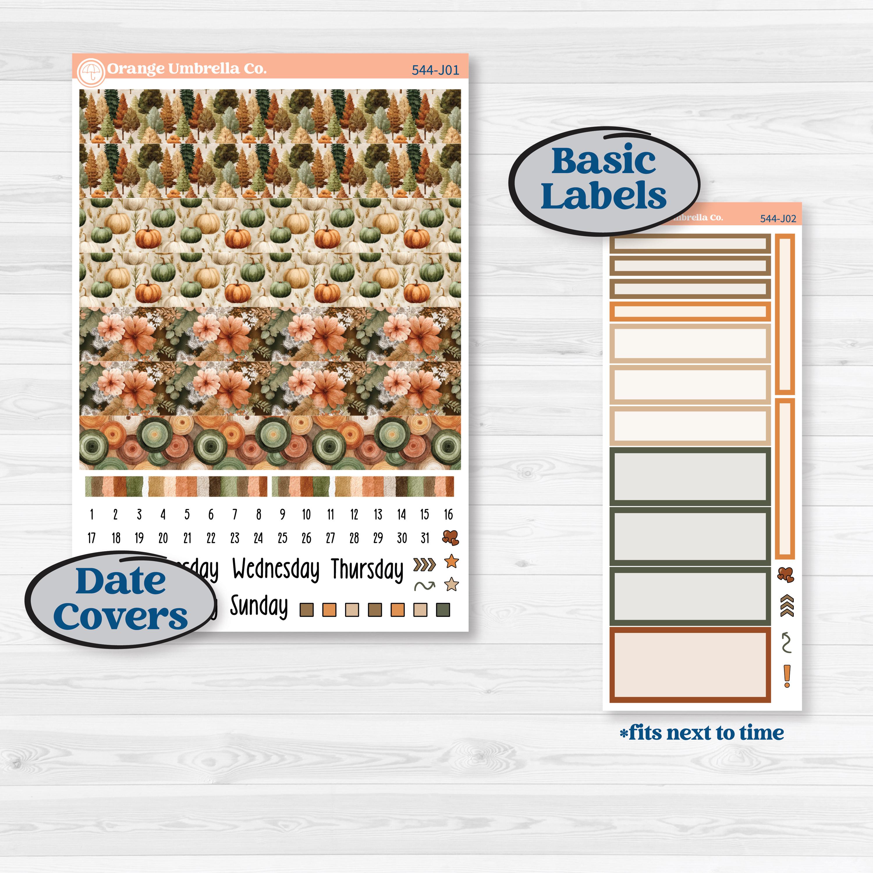 Autumn Woodland Planner Kit | A5 Daily Duo Planner Kit Stickers | Autumn Stroll | KIT-544-J