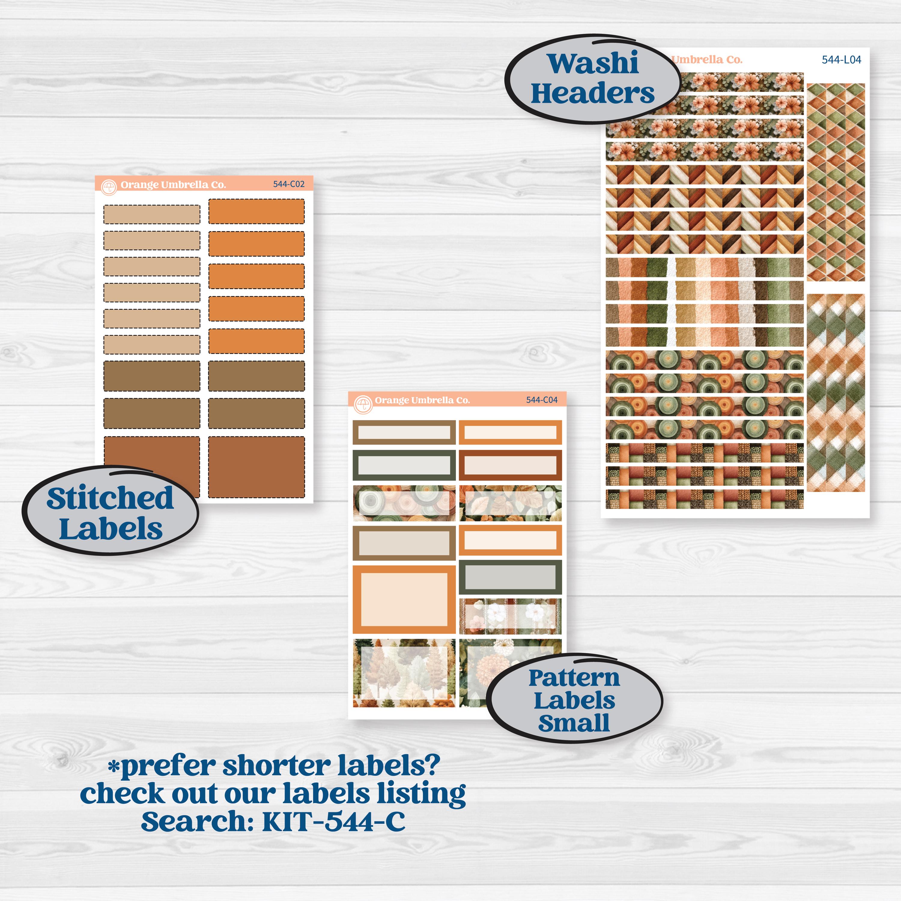Autumn Woodland Planner Kit | 7x9 Plum Daily Planner Kit Stickers | Autumn Stroll | KIT-544-L