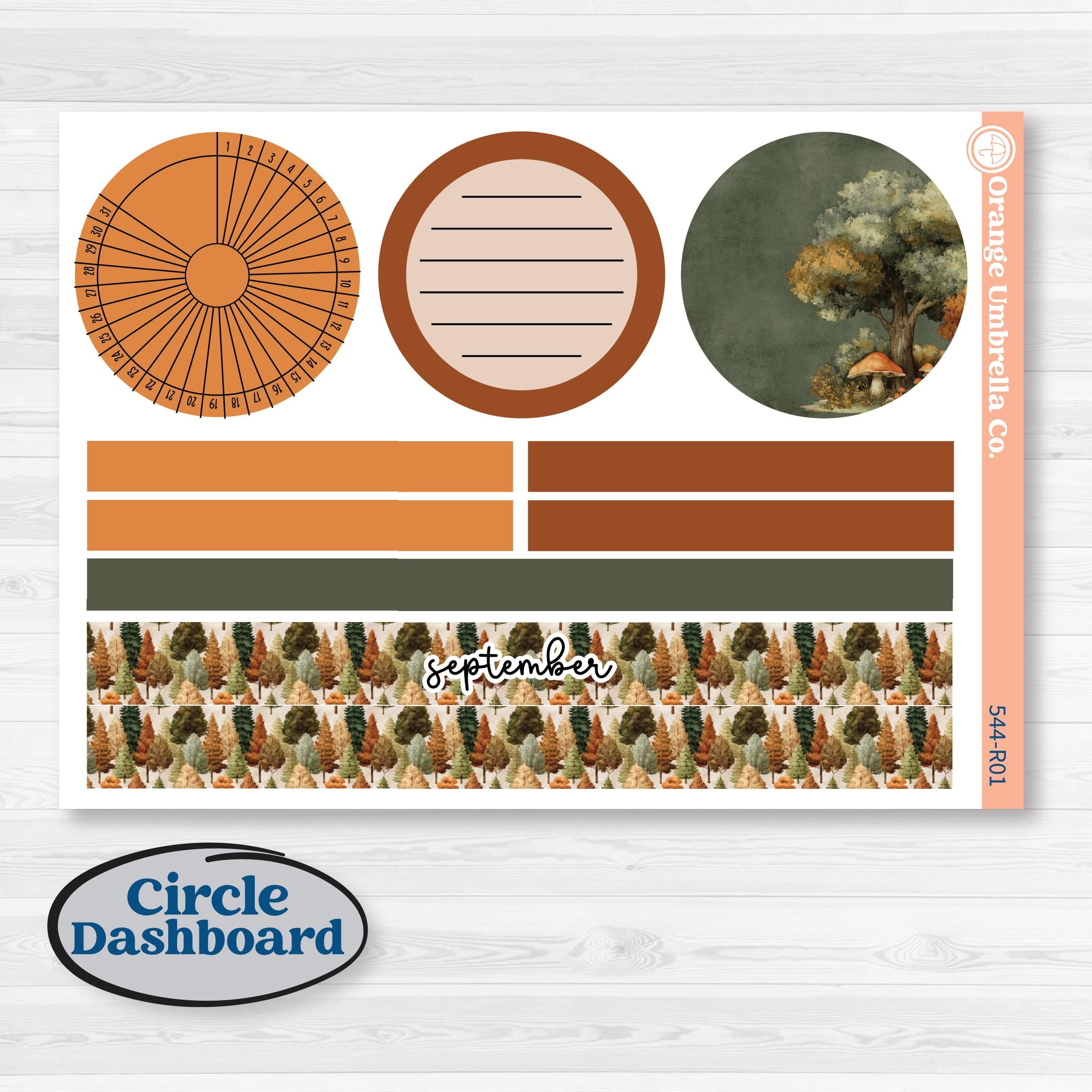 Autumn Woodland Planner Kit | 8.5x11 Plum Monthly & Dashboard Planner Kit Stickers | Autumn Stroll | KIT-544-R