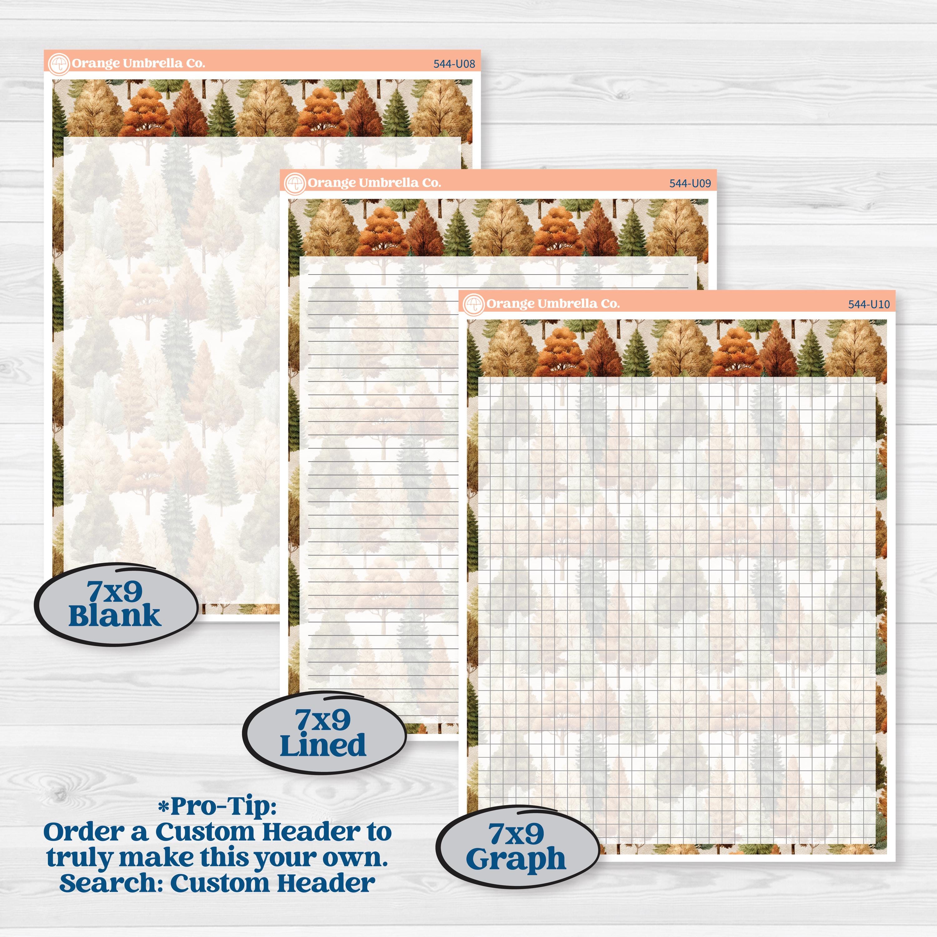 Autumn Woodland Kit | A5 or 7x9 Create Your Own Monthly Dashboard Universal | Monthly & Reading Log Sticker Kit | Autumn Stroll | KIT-544-U