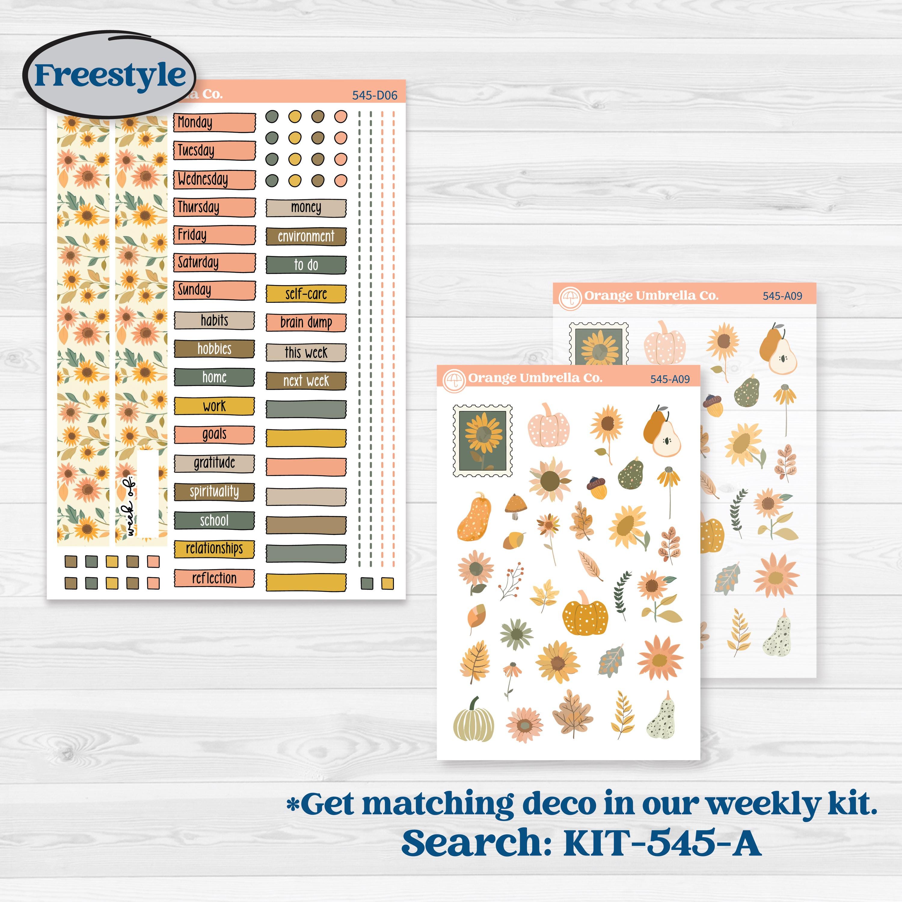 Pumpkin Patch Stickers | Journaling or Scrapbooking Kit | Creative Junk Journal Planner Stickers | Oh My Gourd | KIT-545-D