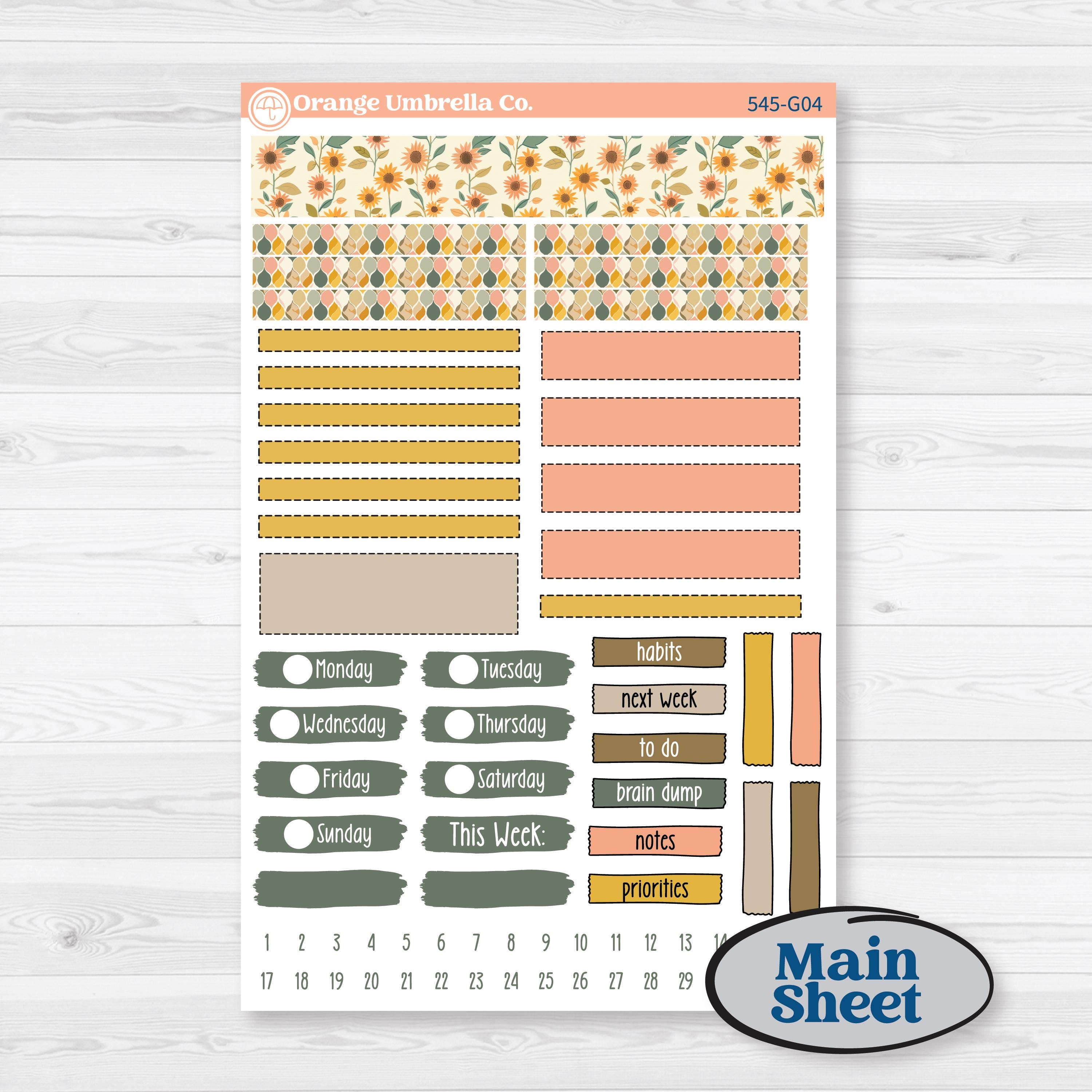 Pumpkin Patch Stickers | Erin Condren A5 Weekly Dashboard Planner Kit Stickers | Oh My Gourd | KIT-545-G4