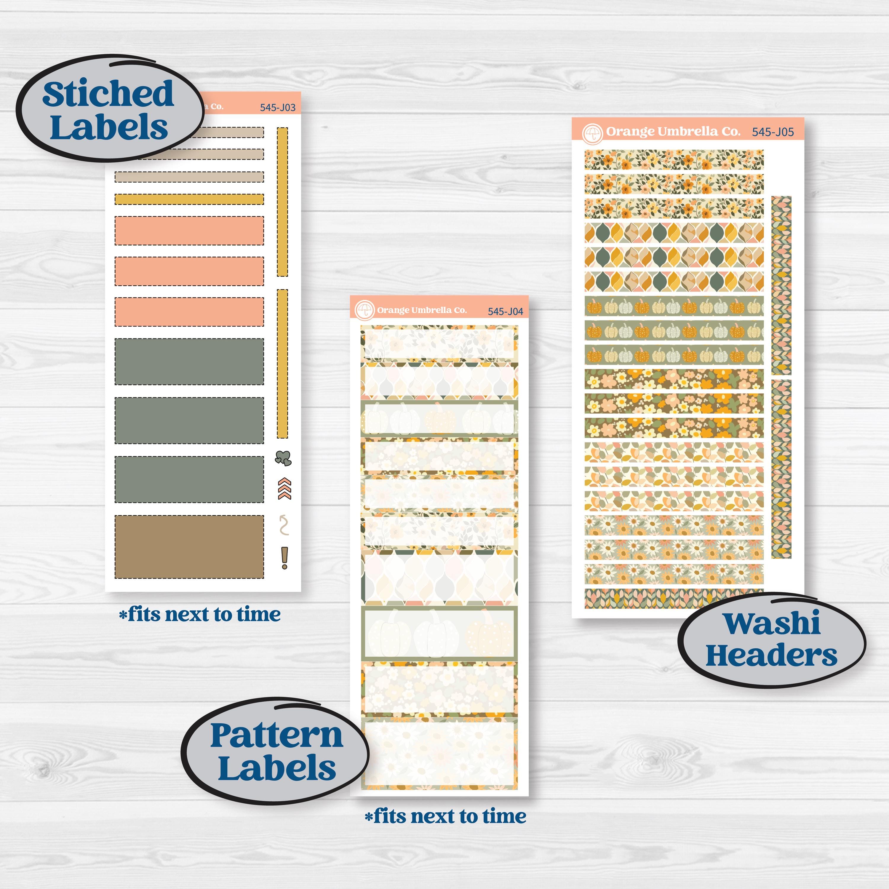 Pumpkin Patch Stickers | A5 Daily Duo Planner Kit Stickers | Oh My Gourd | KIT-545-J