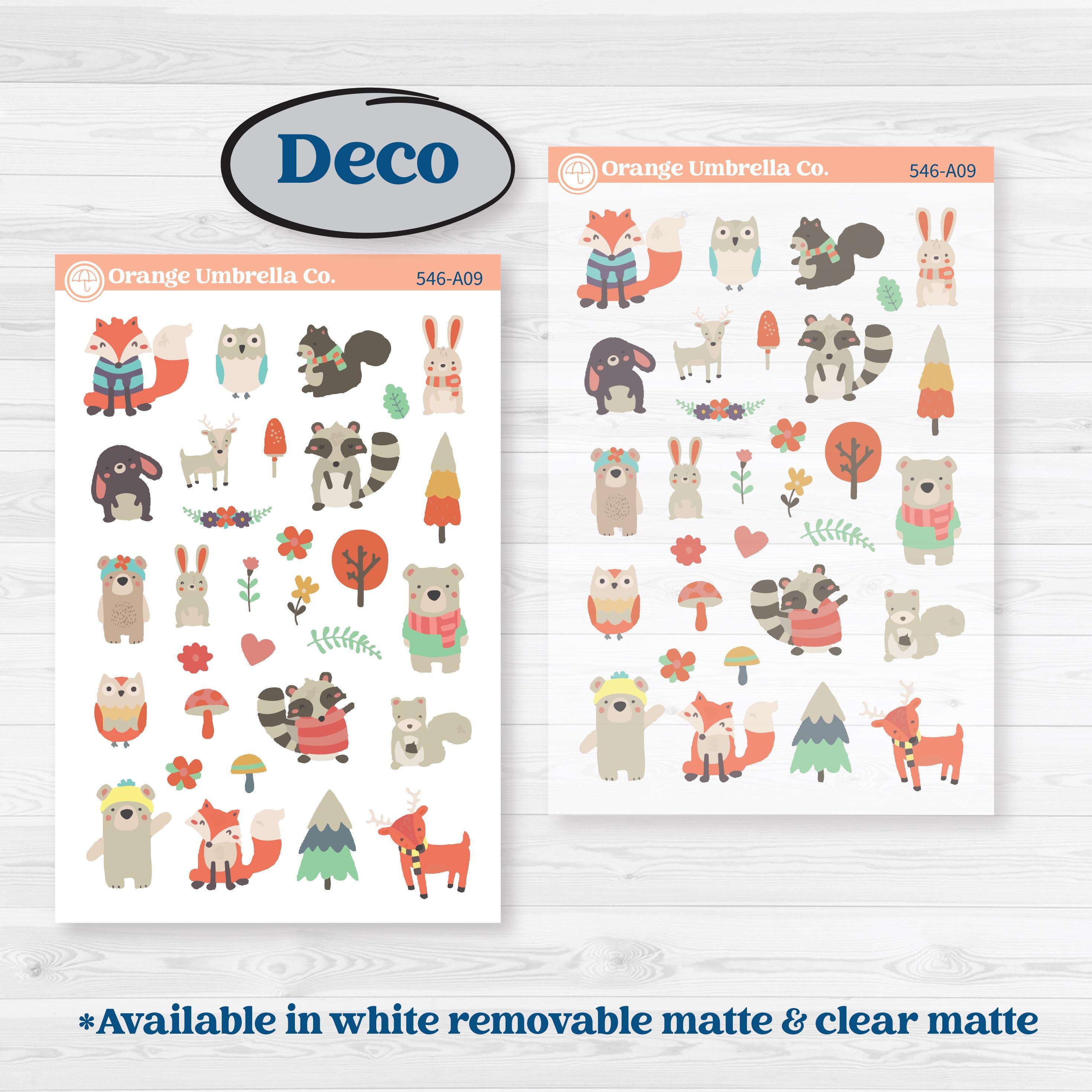 Woodland Animals Kit | Weekly Sticker Kit for Vertical Planners like Erin Condren | Forest Fluffs | KIT-546-A