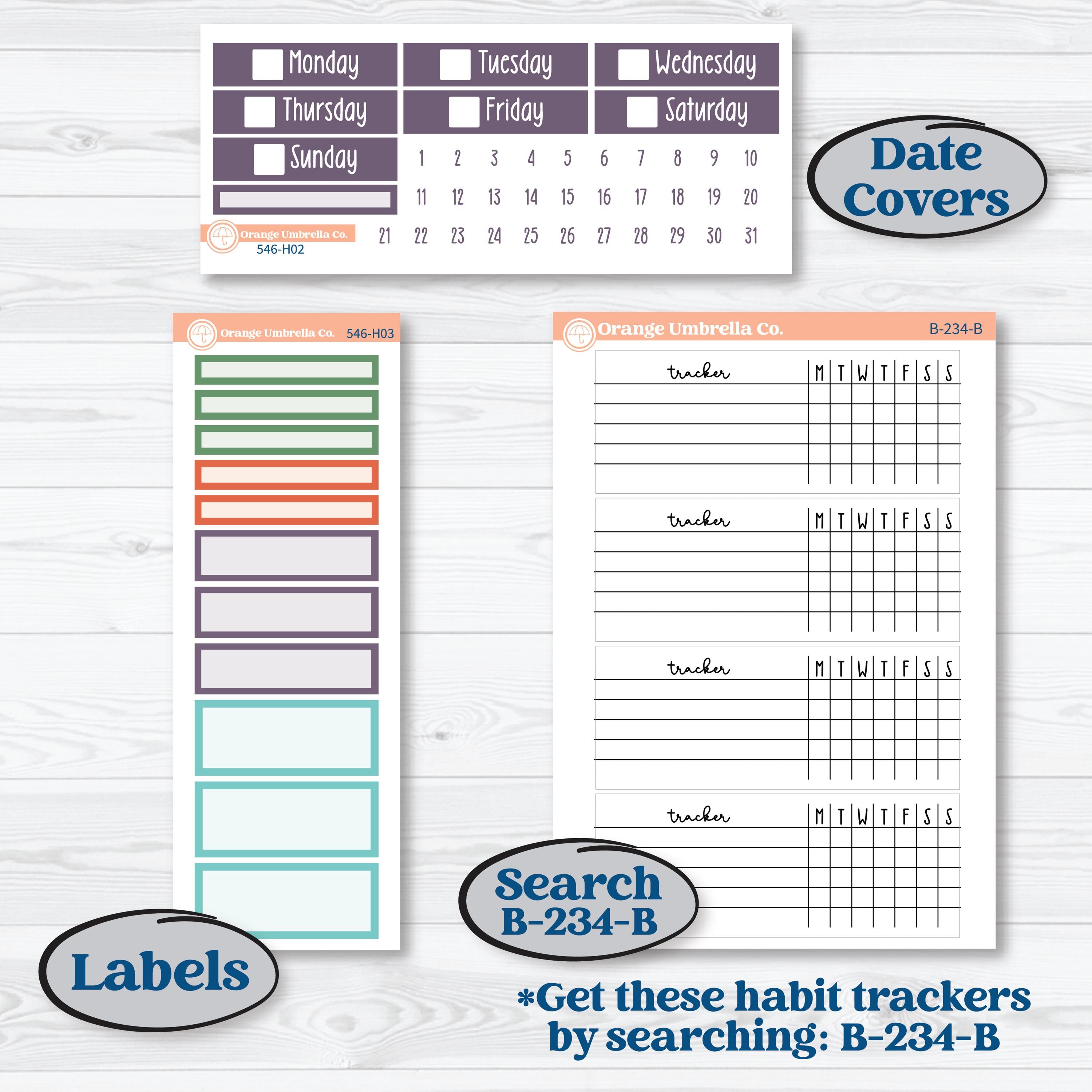 Woodland Animals Kit | Plum Vertical Priorities 7x9 Planner Kit Stickers | Forest Fluffs | KIT-546-H