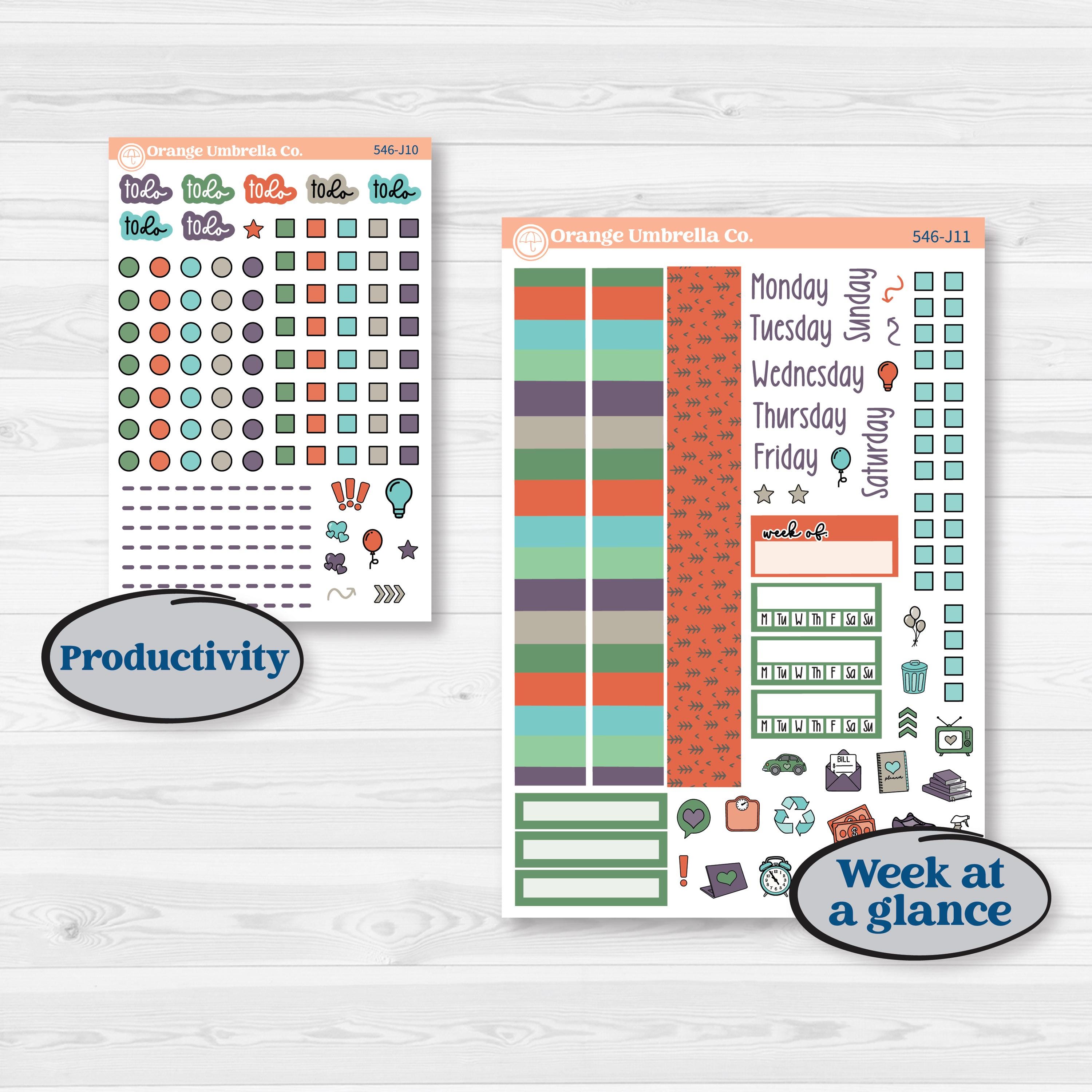 Woodland Animals Kit | A5 Daily Duo Planner Kit Stickers | Forest Fluffs | KIT-546-J