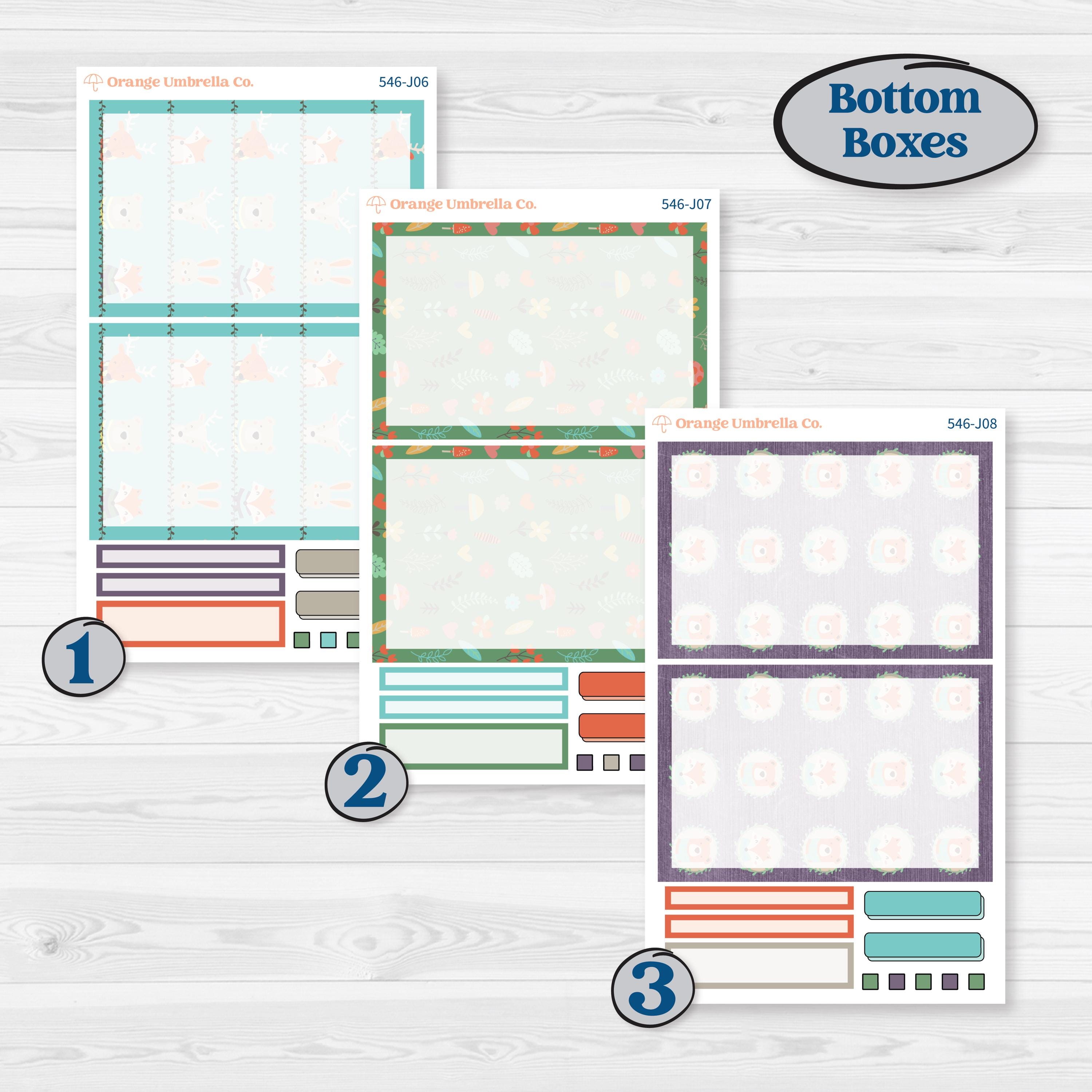 Woodland Animals Kit | A5 Daily Duo Planner Kit Stickers | Forest Fluffs | KIT-546-J