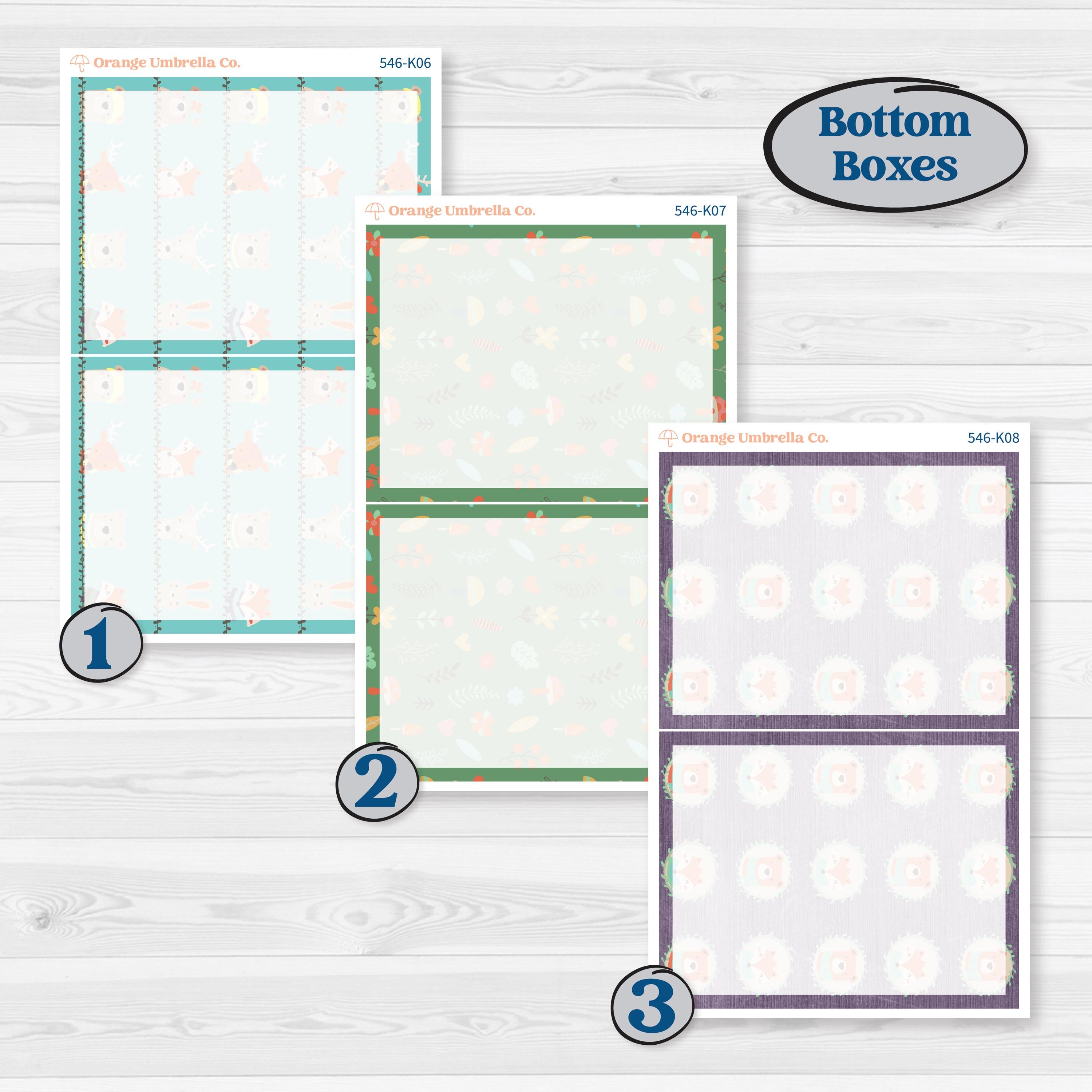Woodland Animals Kit | 7x9 Erin Condren Daily Duo Planner Kit Stickers | Forest Fluffs | KIT-546-K