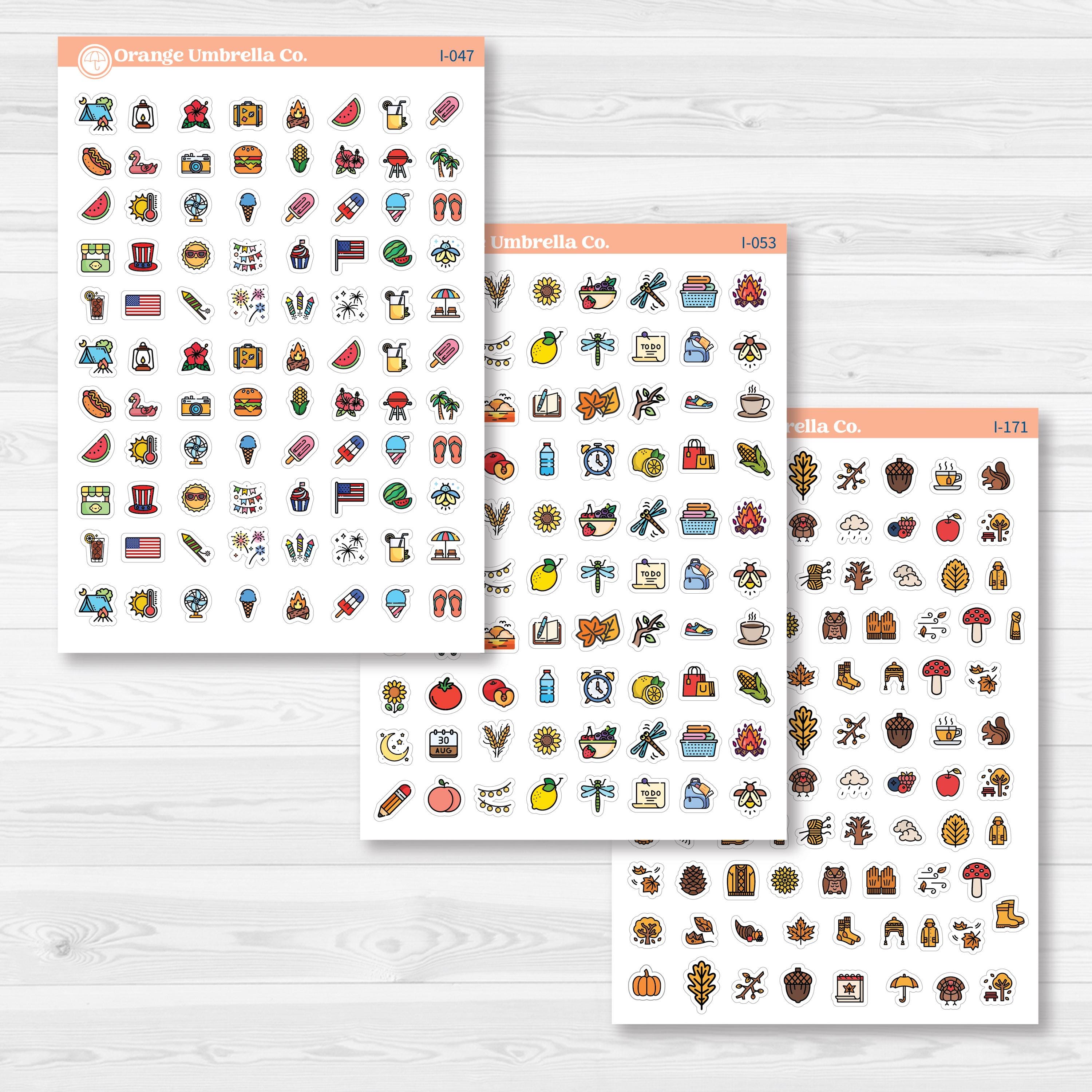 Monthly Holiday Planner Icons Bundle | Year Round Planner Stickers | BU-264