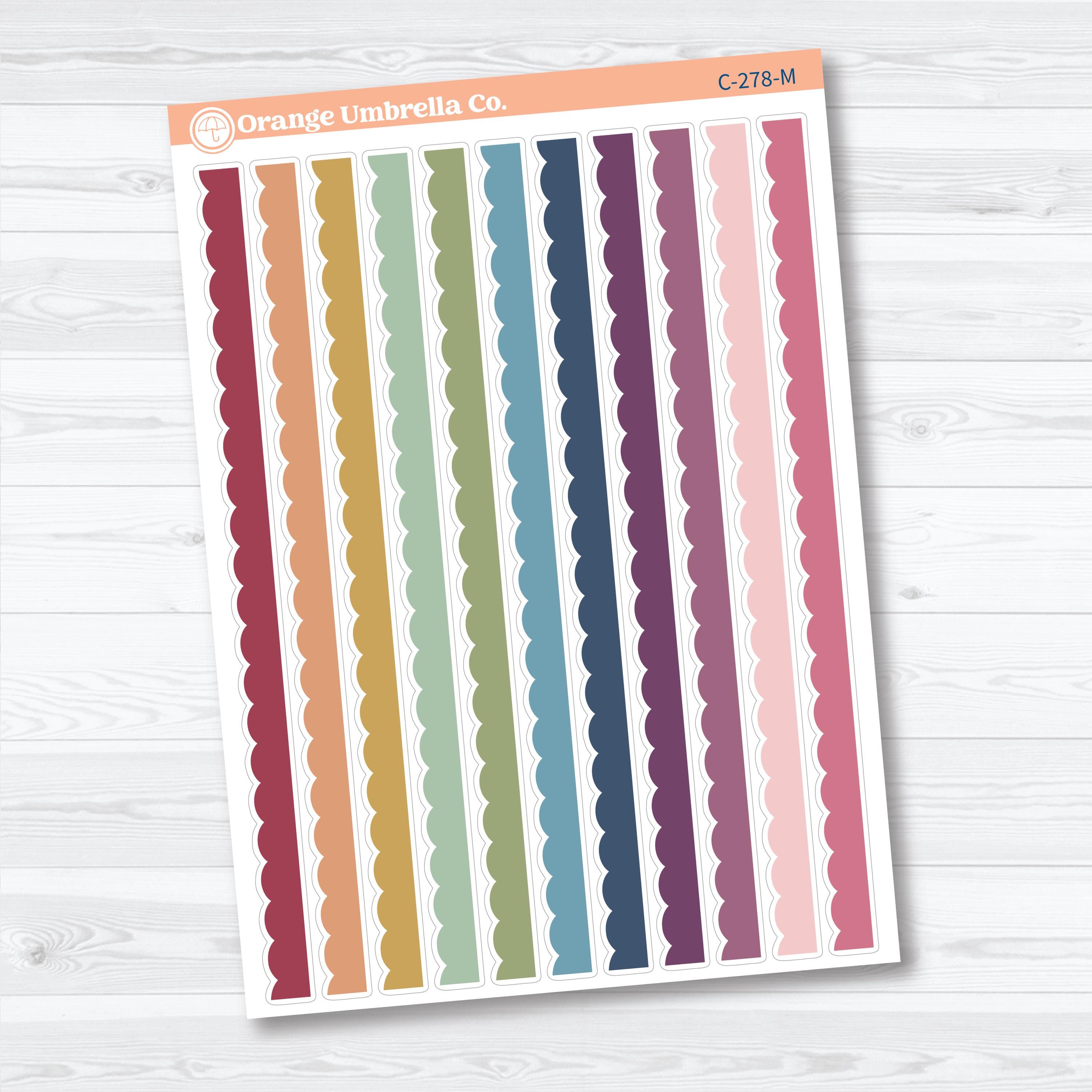 Scalloped Washi Strips | Planner Stickers | C-278