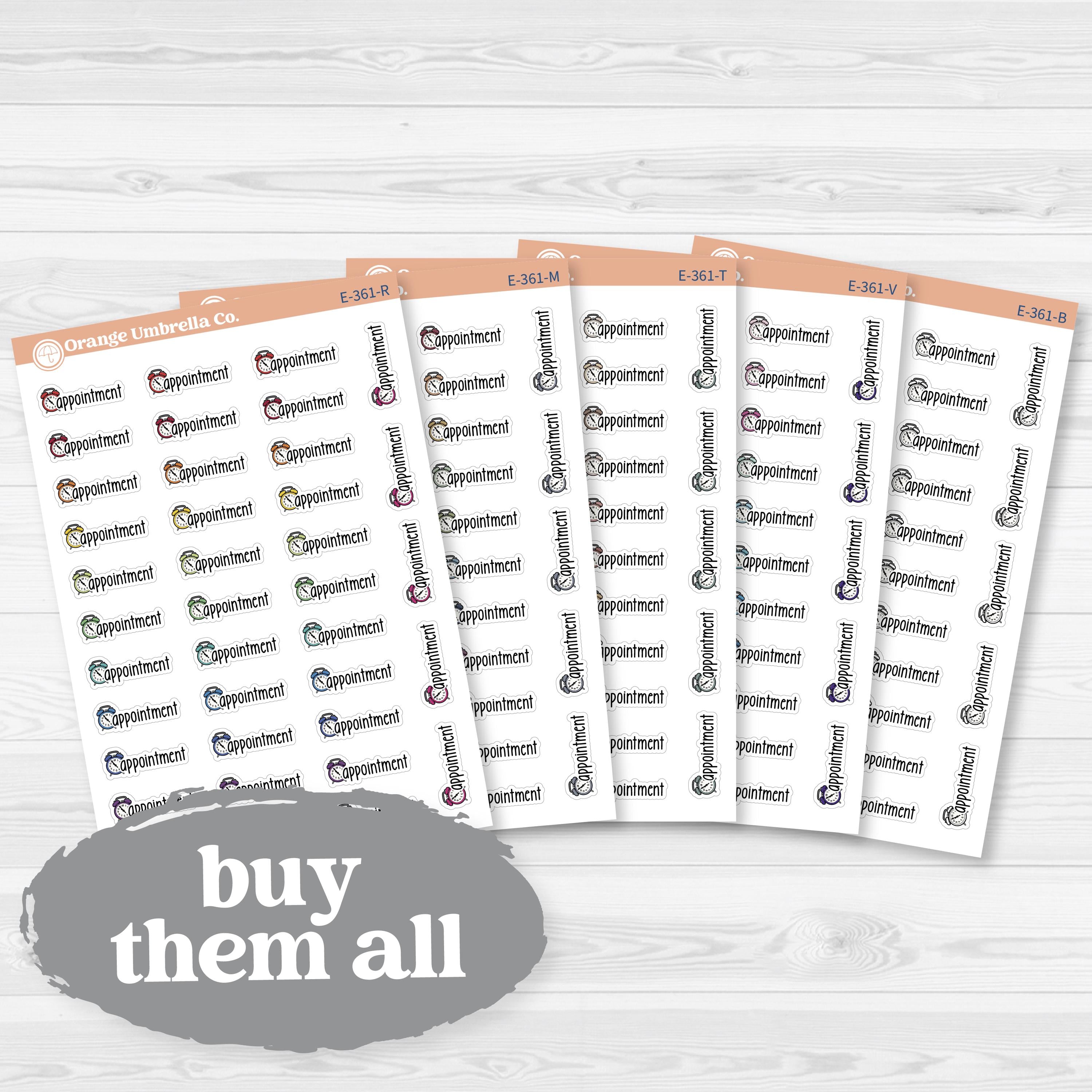 Appointment Doodled Event Labels | Planner Stickers F18 | E-361