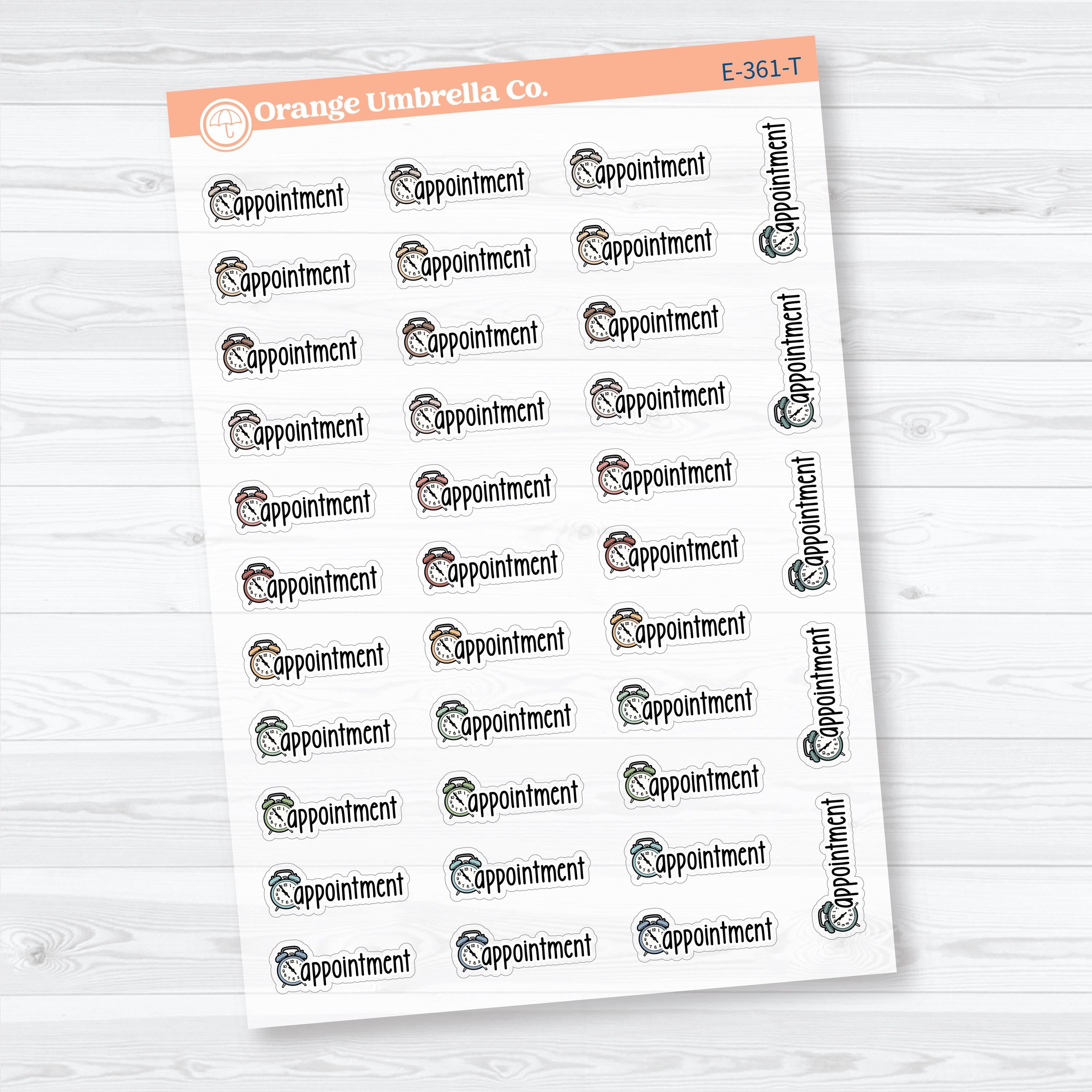 Appointment Doodled Event Labels Clear Matte | Planner Stickers F18 | E-361-CM