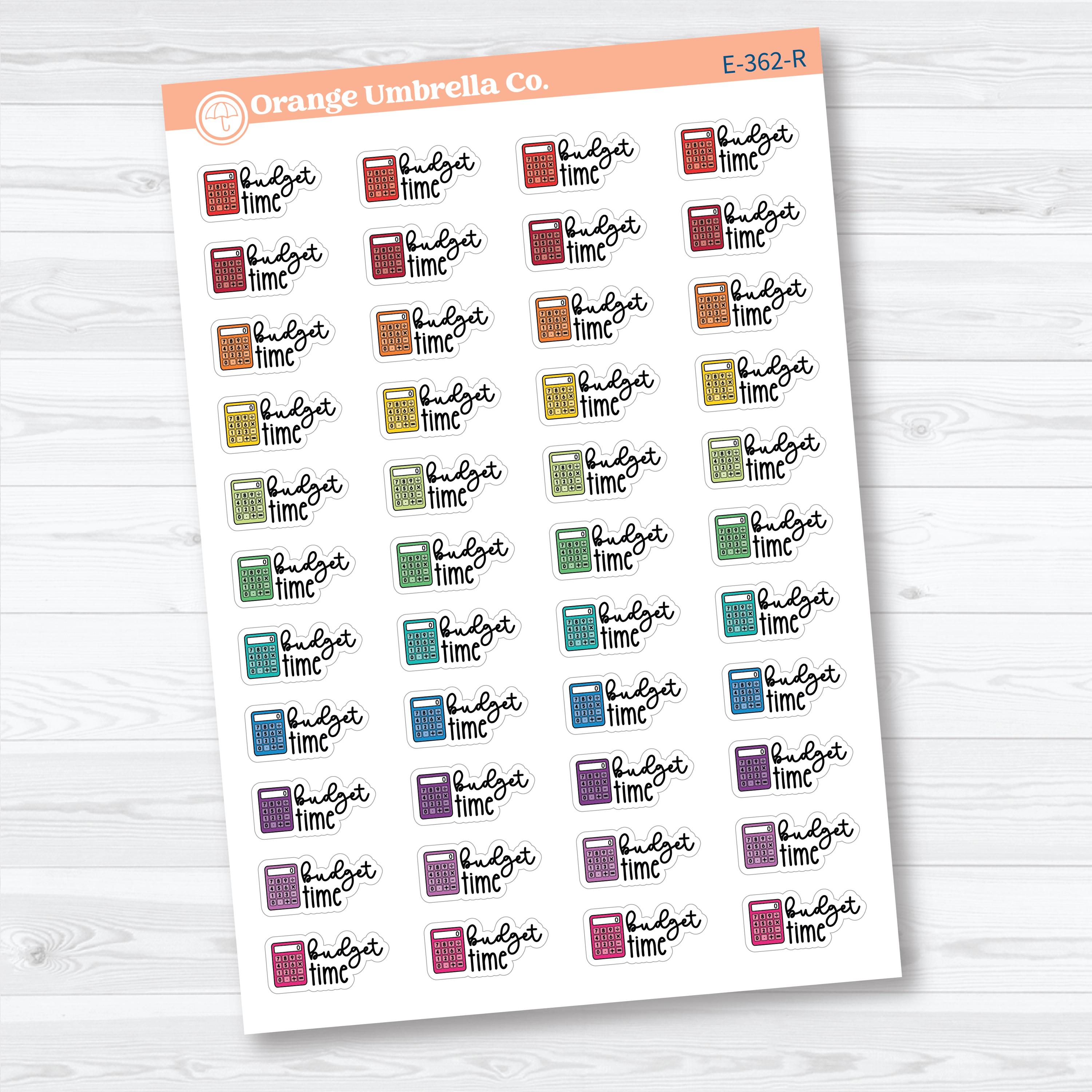 Budget Time Doodled Event Labels | Planner Stickers F18 | E-362