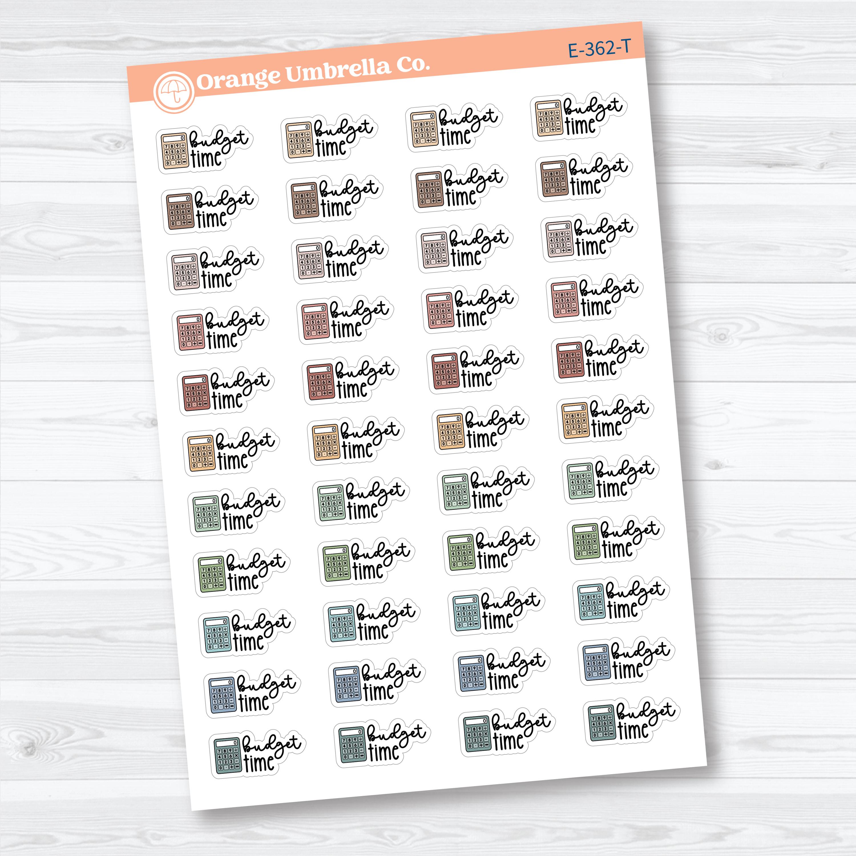 Budget Time Doodled Event Labels | Planner Stickers F18 | E-362