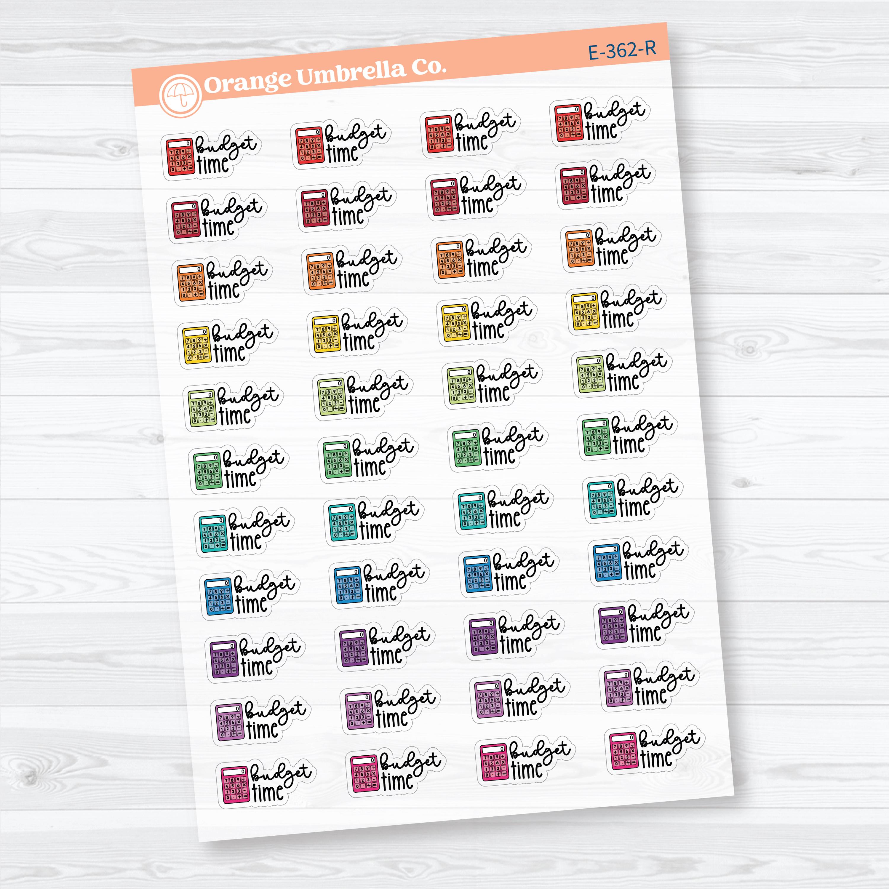 Budget Time Doodled Event Labels Clear Matte | Planner Stickers F18 | E-362-CM