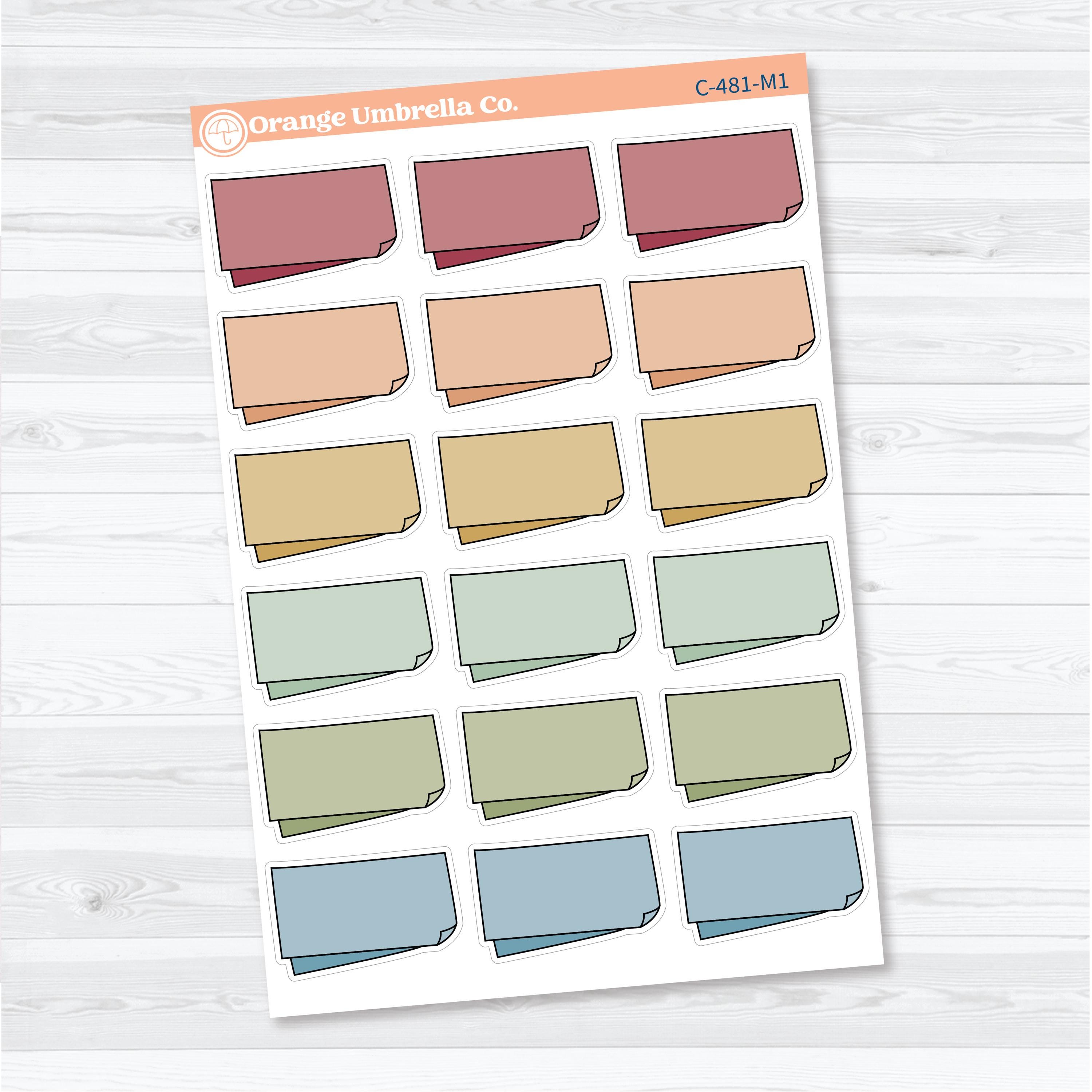 Layered Folded Sticky Note Journal Boxes | Journaling Planner Stickers | C-481