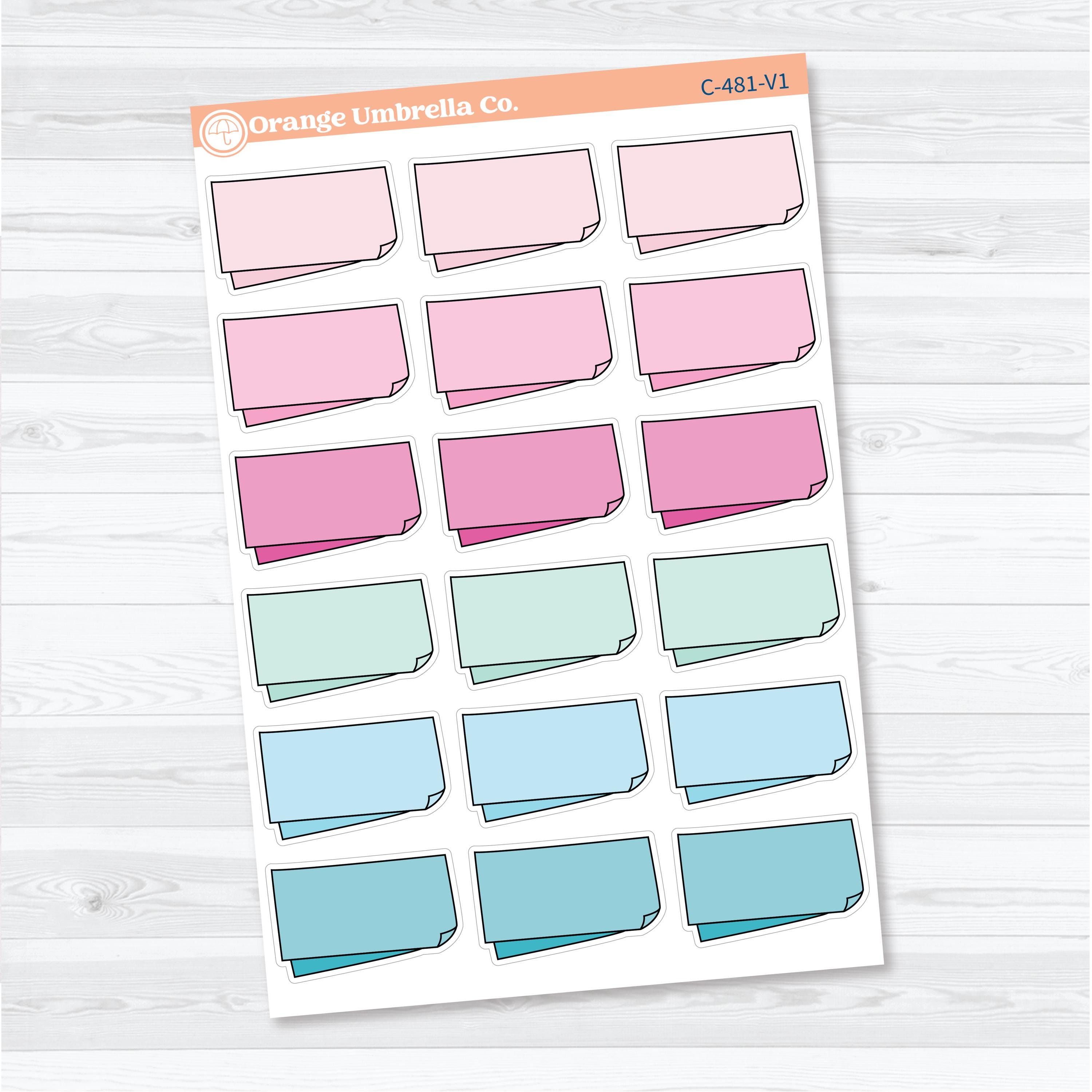 Layered Folded Sticky Note Journal Boxes | Journaling Planner Stickers | C-481
