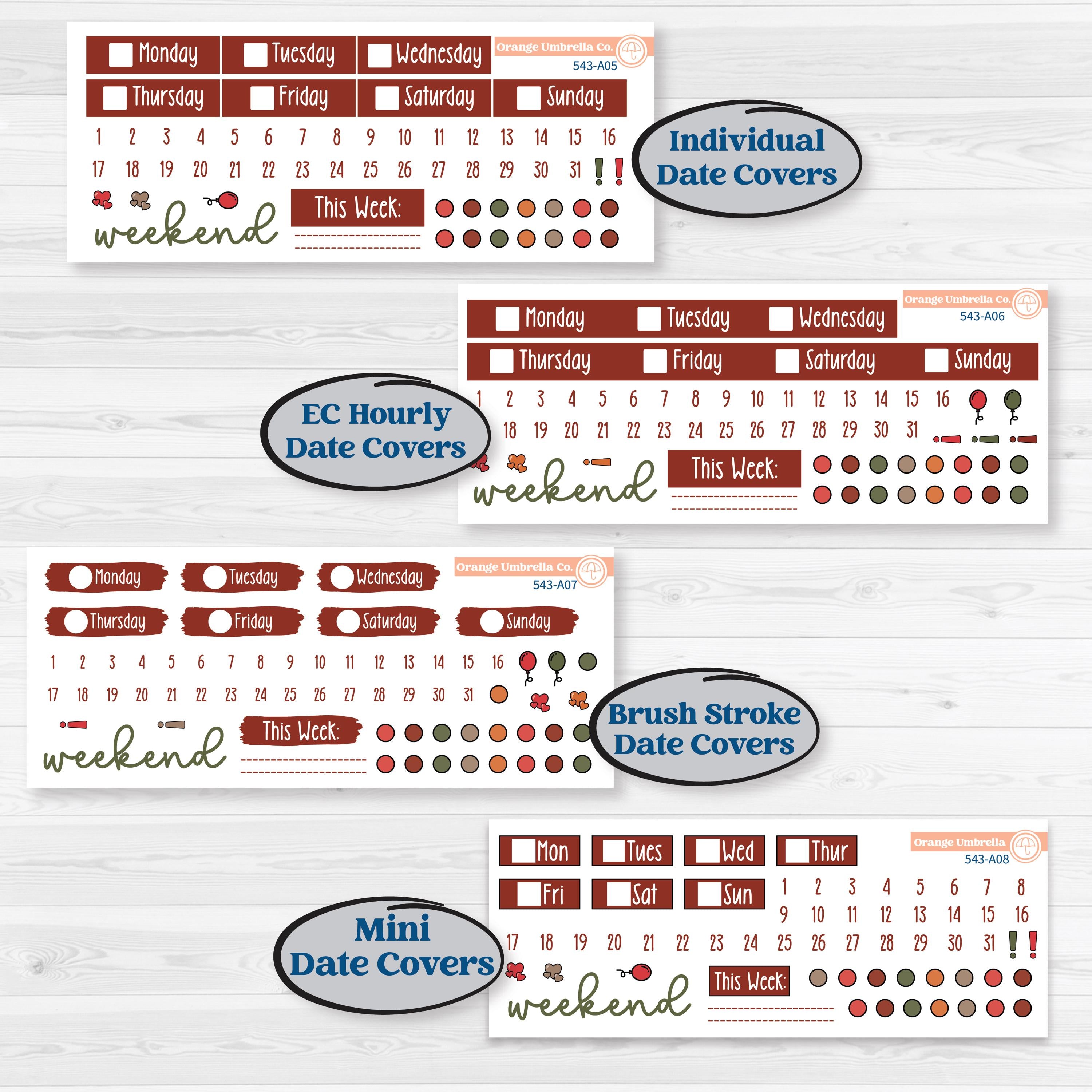 Apple Harvest Planner Kit | Weekly Sticker Kit for Vertical Planners like Erin Condren | Apple Crisp | KIT-543-A