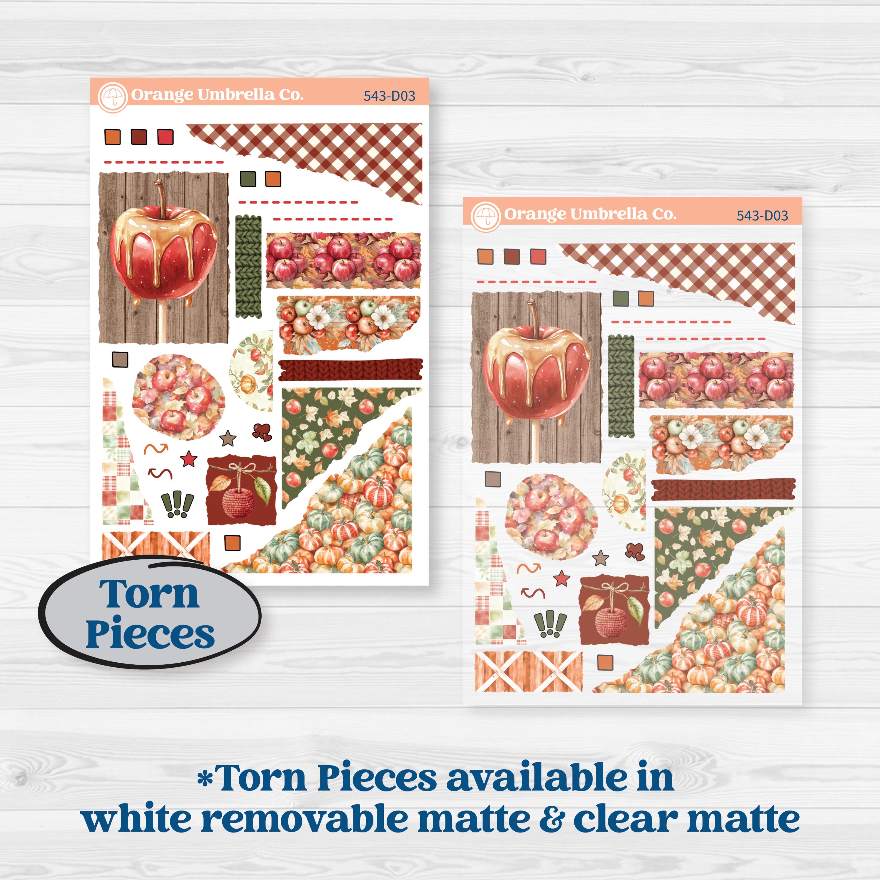 Apple Harvest Planner Kit | Journaling or Scrapbooking Kit | Creative Junk Journal Planner Stickers | Apple Crisp | KIT-543-D