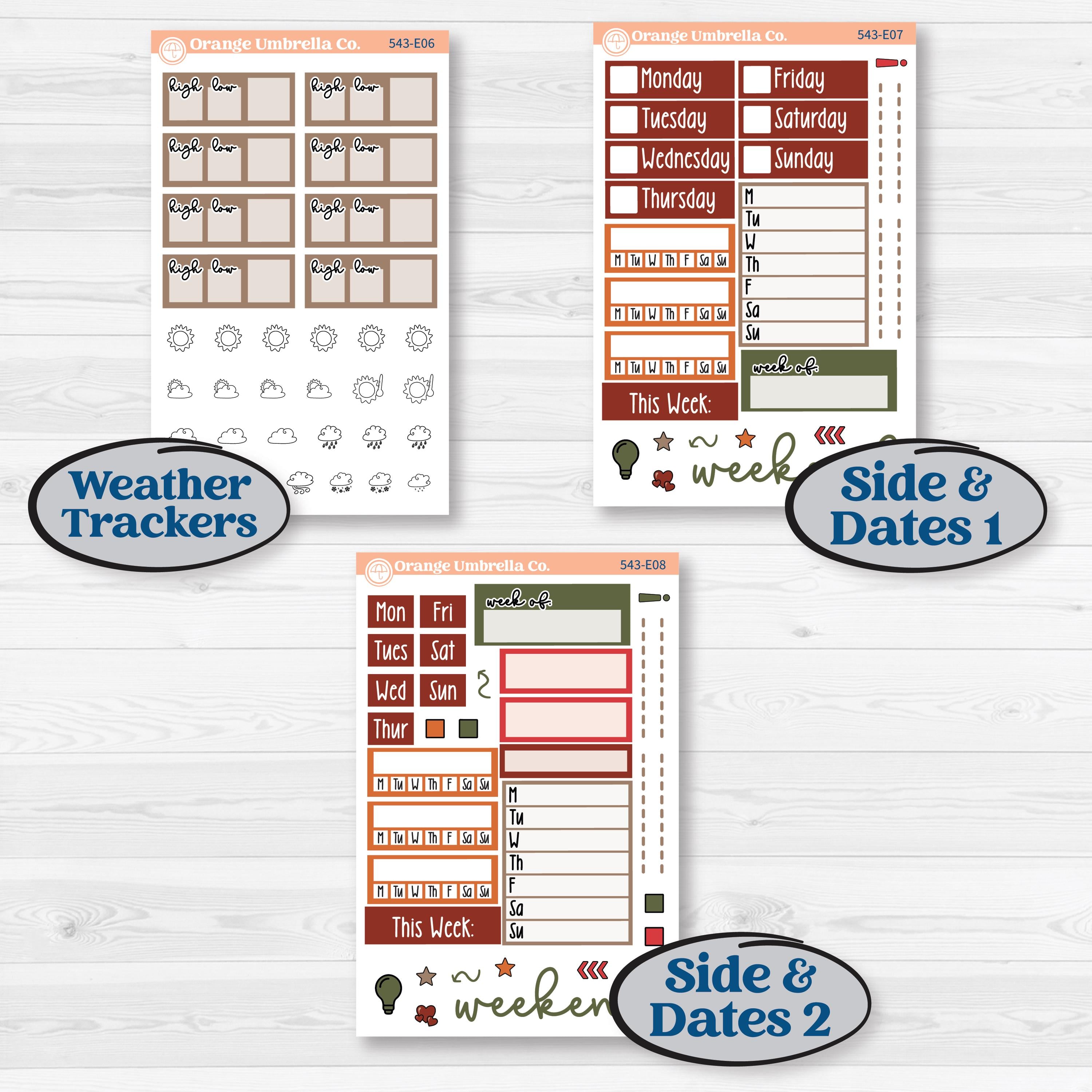 Apple Harvest Planner Kit | Hobonichi Cousin Weekly & Daily Planner Kit Stickers | Apple Crisp | KIT-543-E