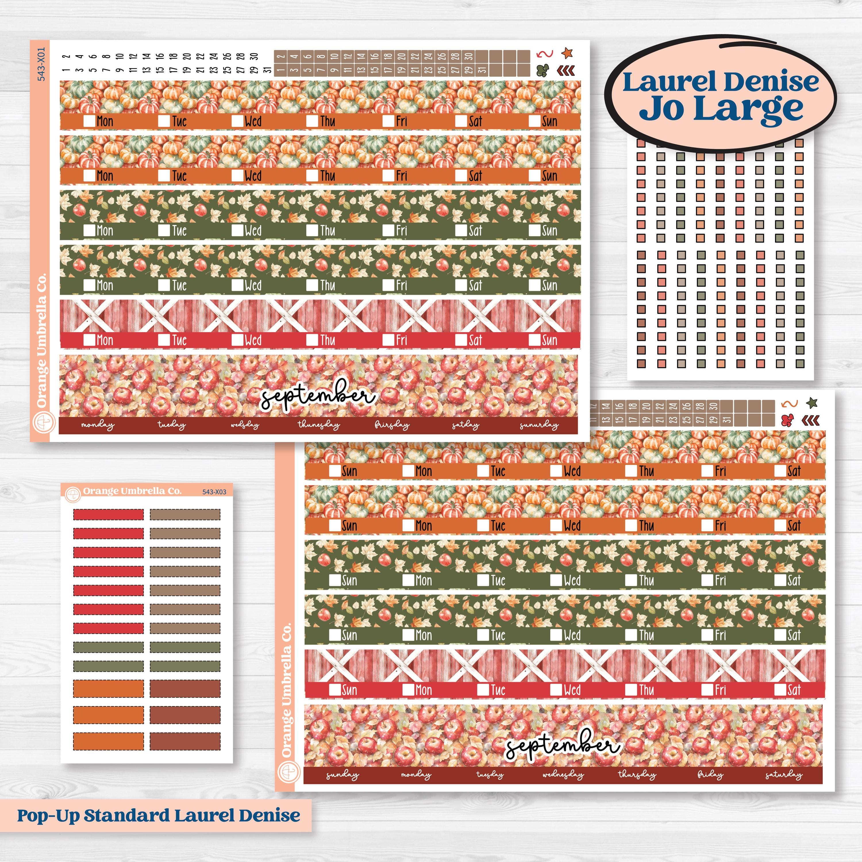 Apple Harvest Planner Kit | Laurel Denise Jo Large Planner Kit Stickers | Apple Crisp | KIT-543-X