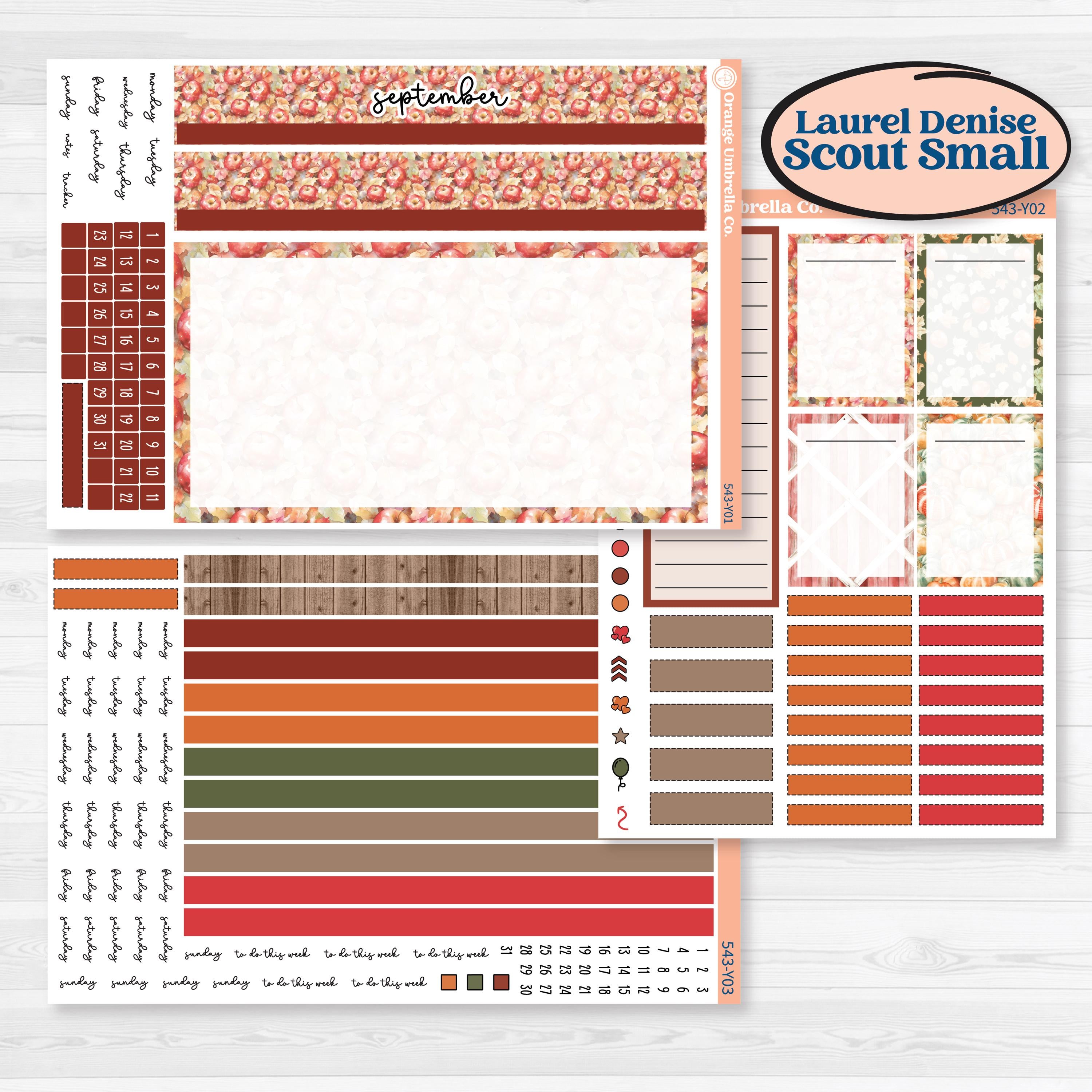 Apple Harvest Planner Kit | Laurel Denise Scout Small Planner Kit Stickers | Apple Crisp | KIT-543-Y