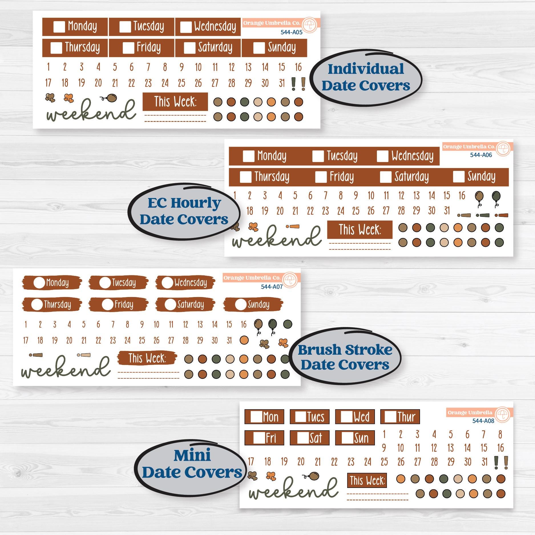 Autumn Woodland Planner Kit | Weekly Sticker Kit for Vertical Planners like Erin Condren | Autumn Stroll | KIT-544-A