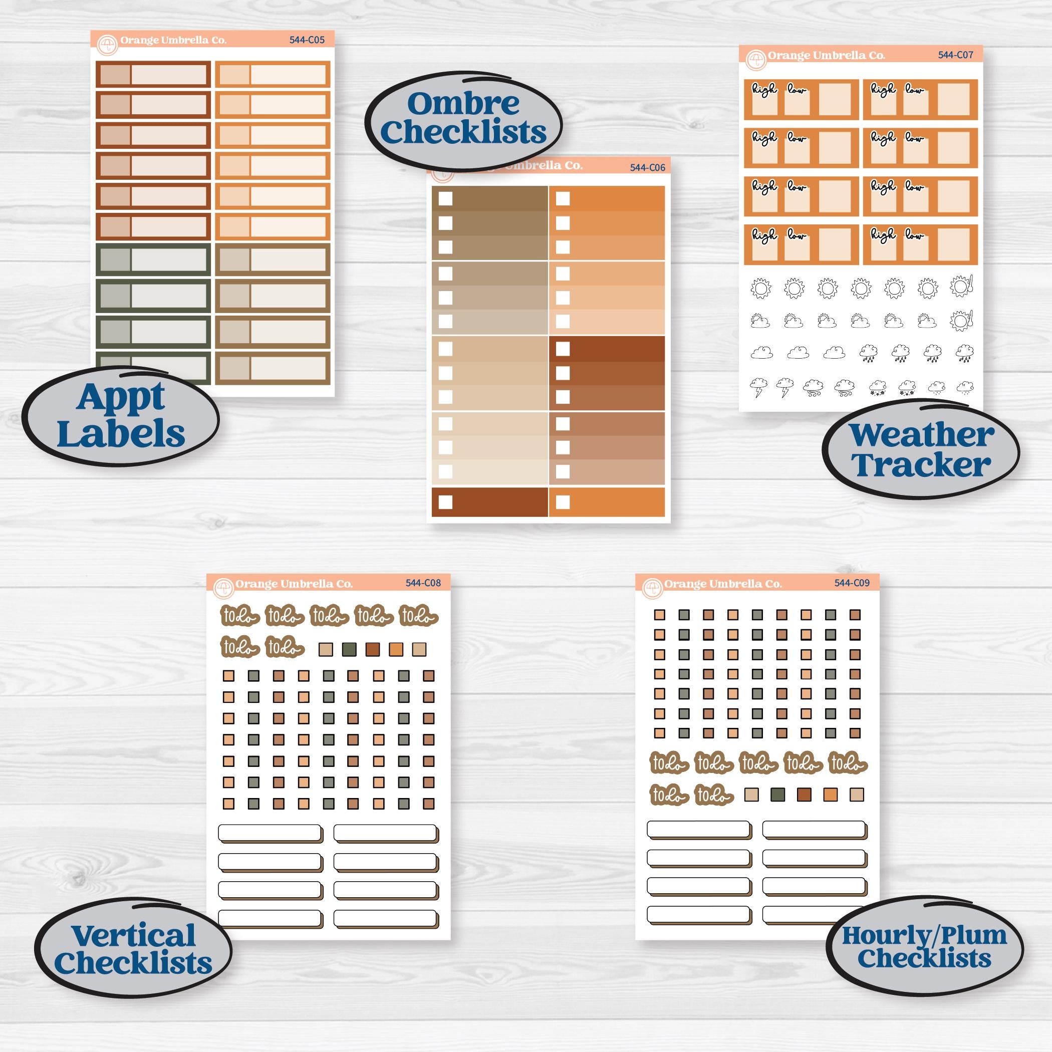 Autumn Woodland Planner Kit | Weekly Add-On Labels Planner Kit Stickers | Autumn Stroll | KIT-544-C