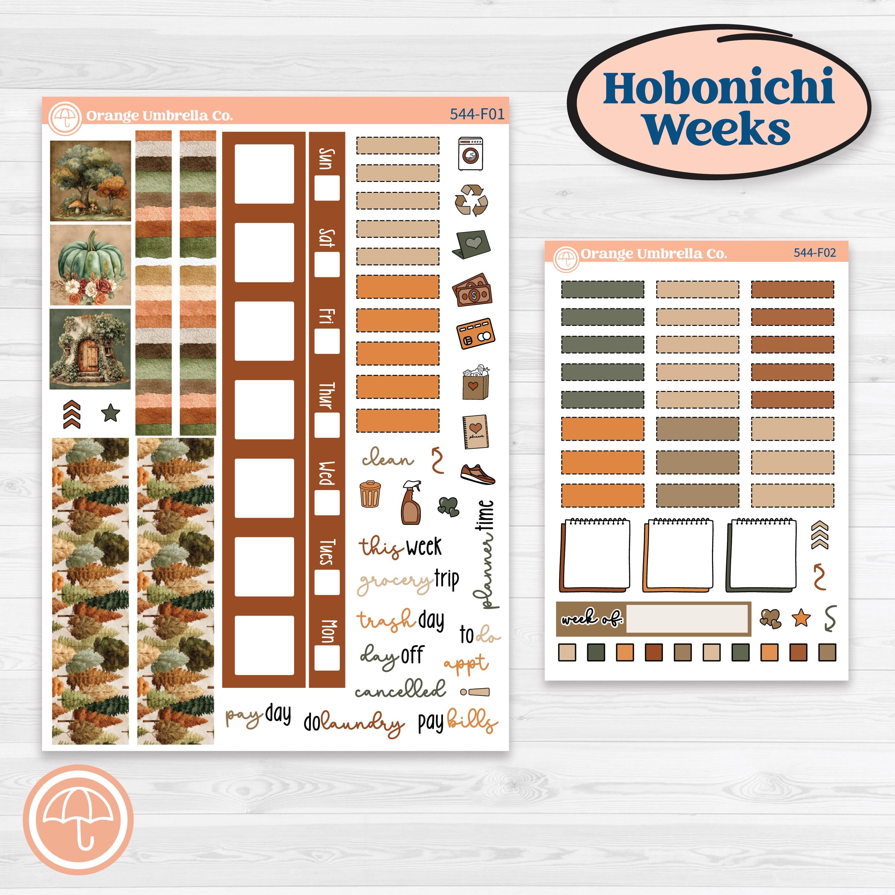 Autumn Woodland Planner Kit | Hobonichi Weeks Weekly Planner Kit Stickers | Autumn Stroll | KIT-544-F