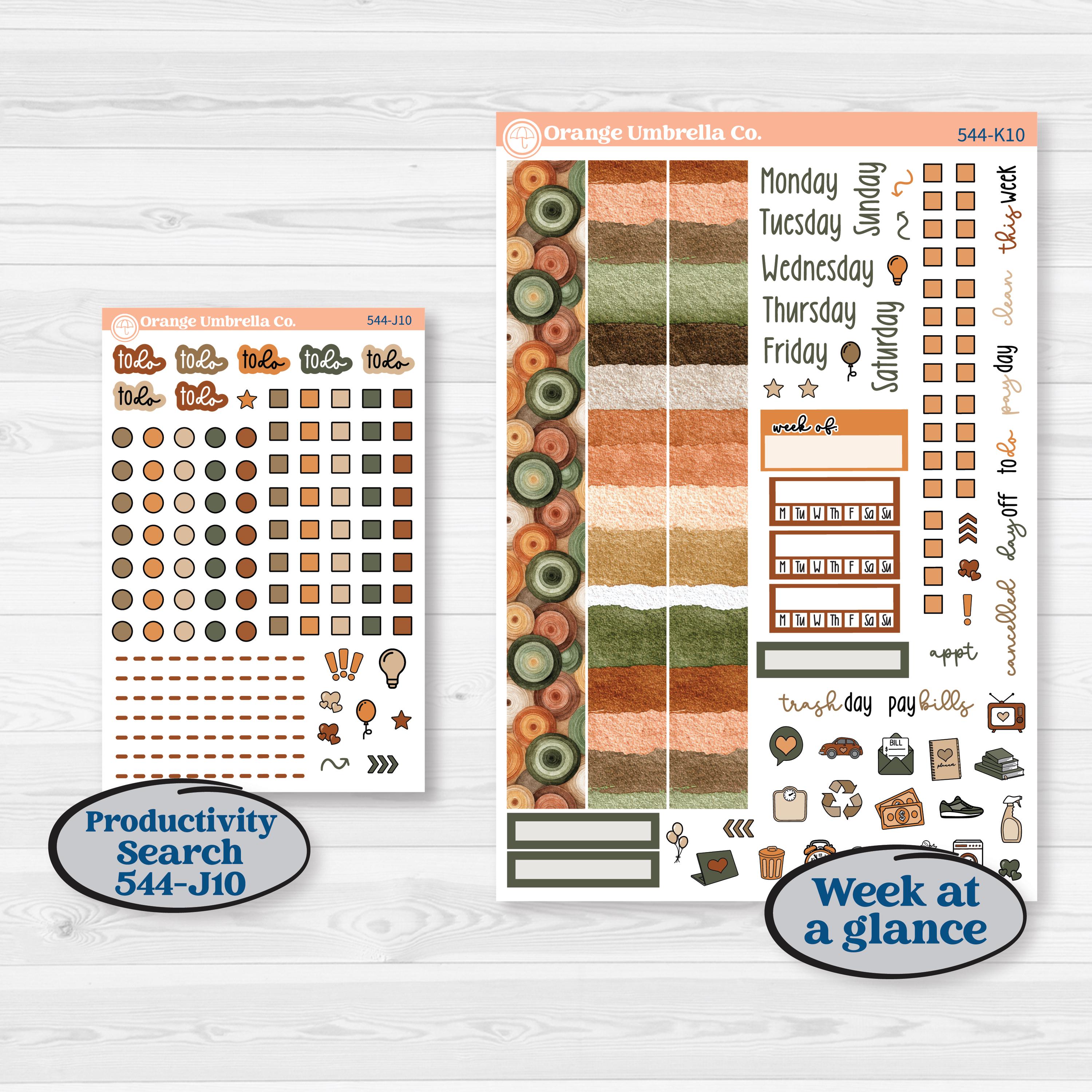 Autumn Woodland Planner Kit | 7x9 Erin Condren Daily Duo Planner Kit Stickers | Autumn Stroll | KIT-544-K