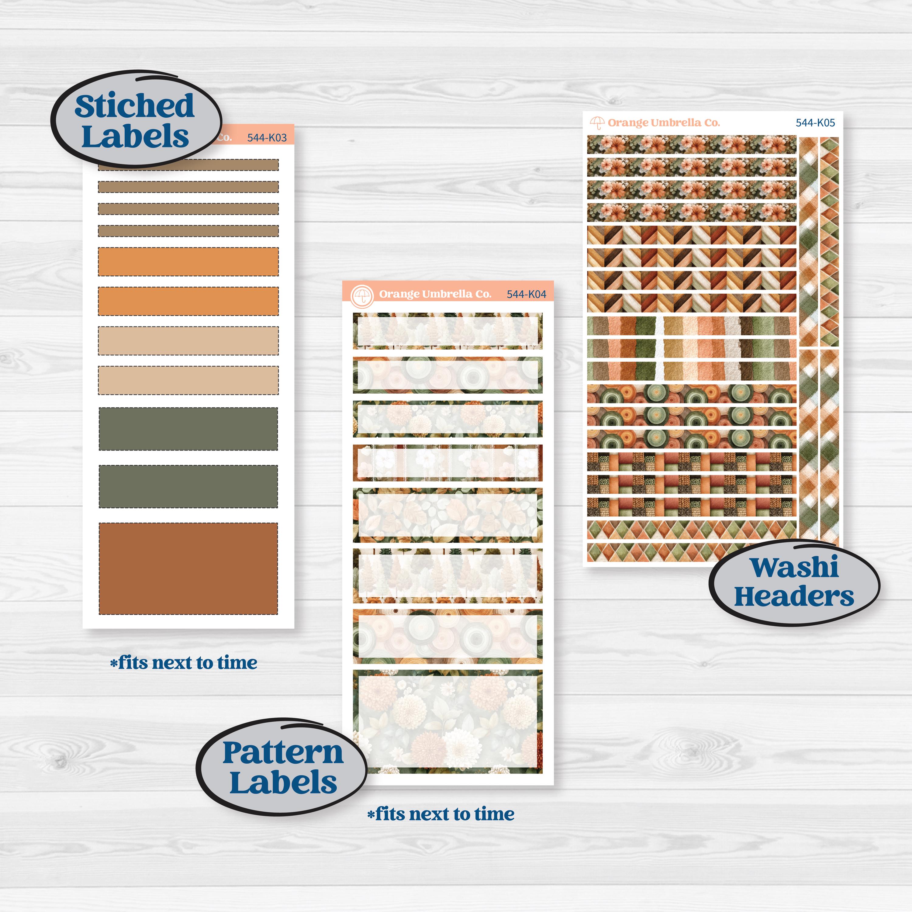 Autumn Woodland Planner Kit | 7x9 Erin Condren Daily Duo Planner Kit Stickers | Autumn Stroll | KIT-544-K
