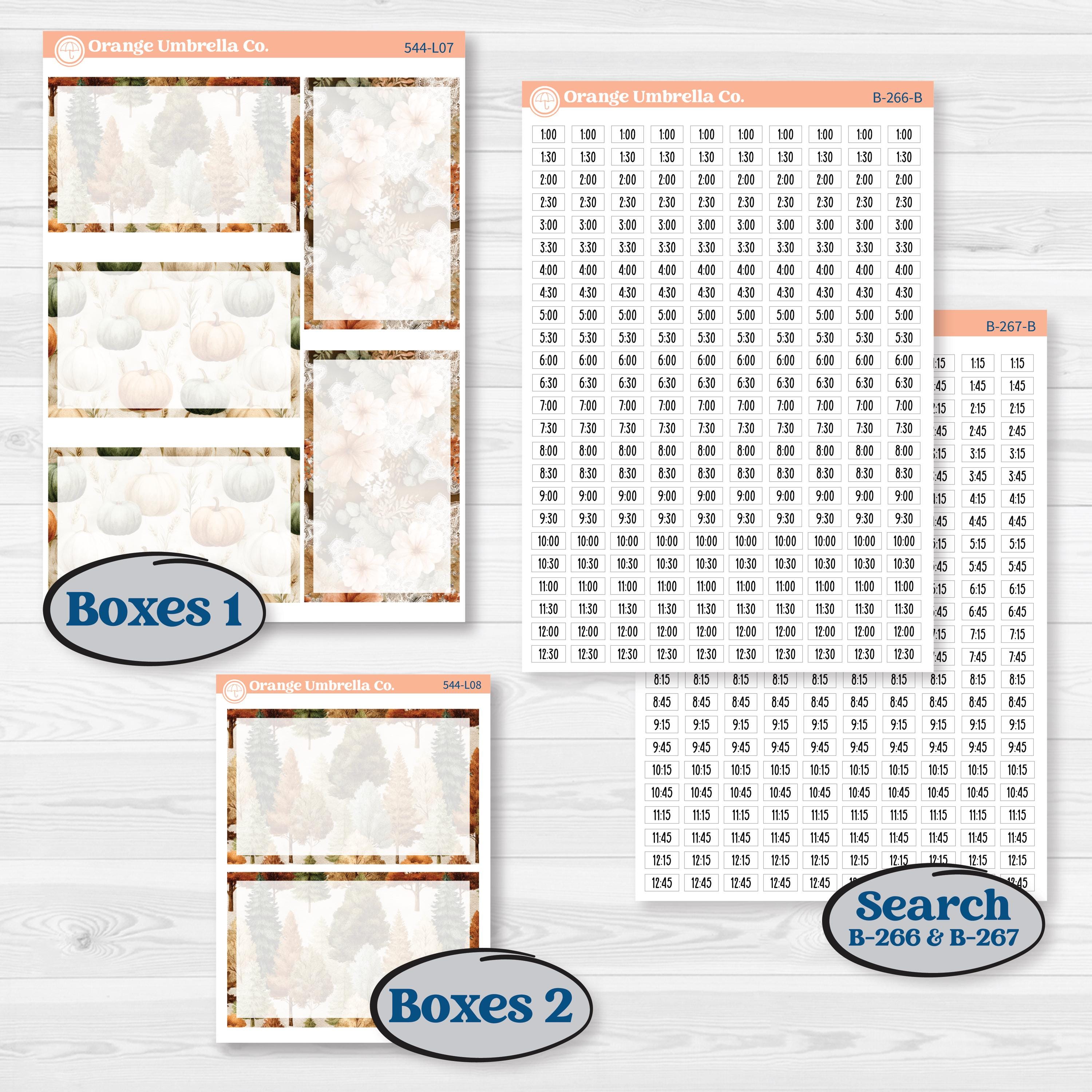 Autumn Woodland Planner Kit | 7x9 Plum Daily Planner Kit Stickers | Autumn Stroll | KIT-544-L