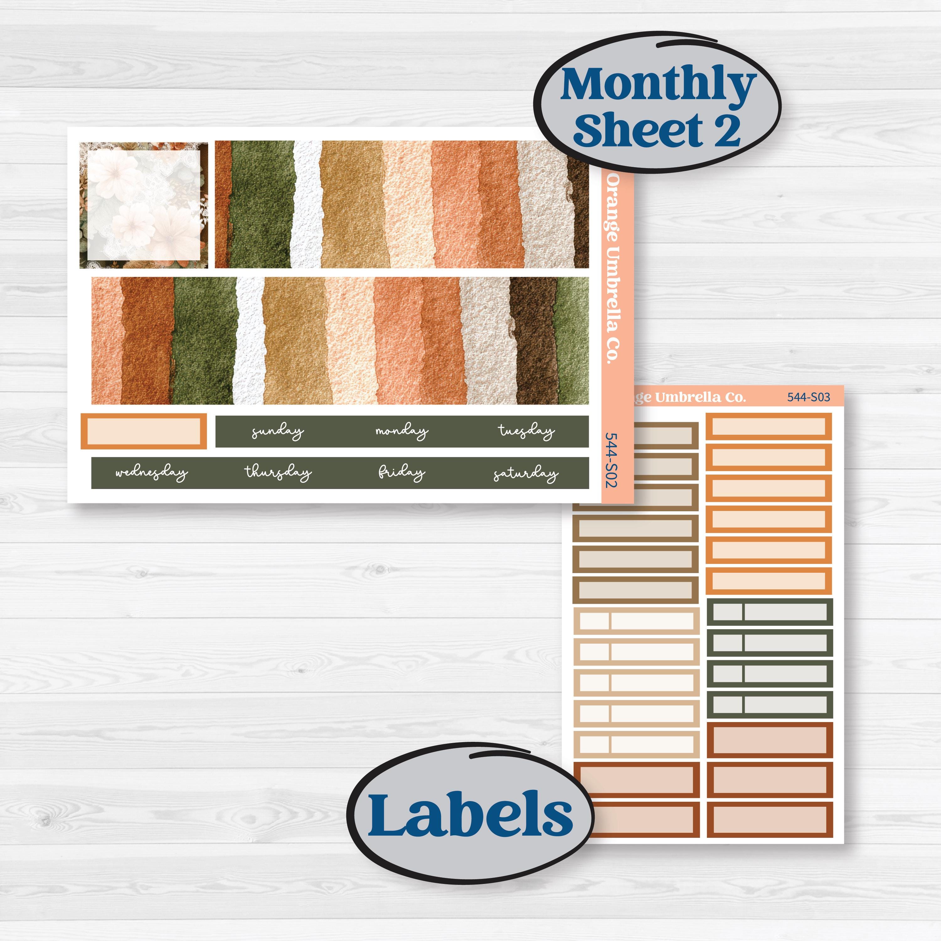 Autumn Woodland Planner Kit | Hobonichi Cousin Monthly Planner Kit Stickers | Autumn Stroll | KIT-544-S