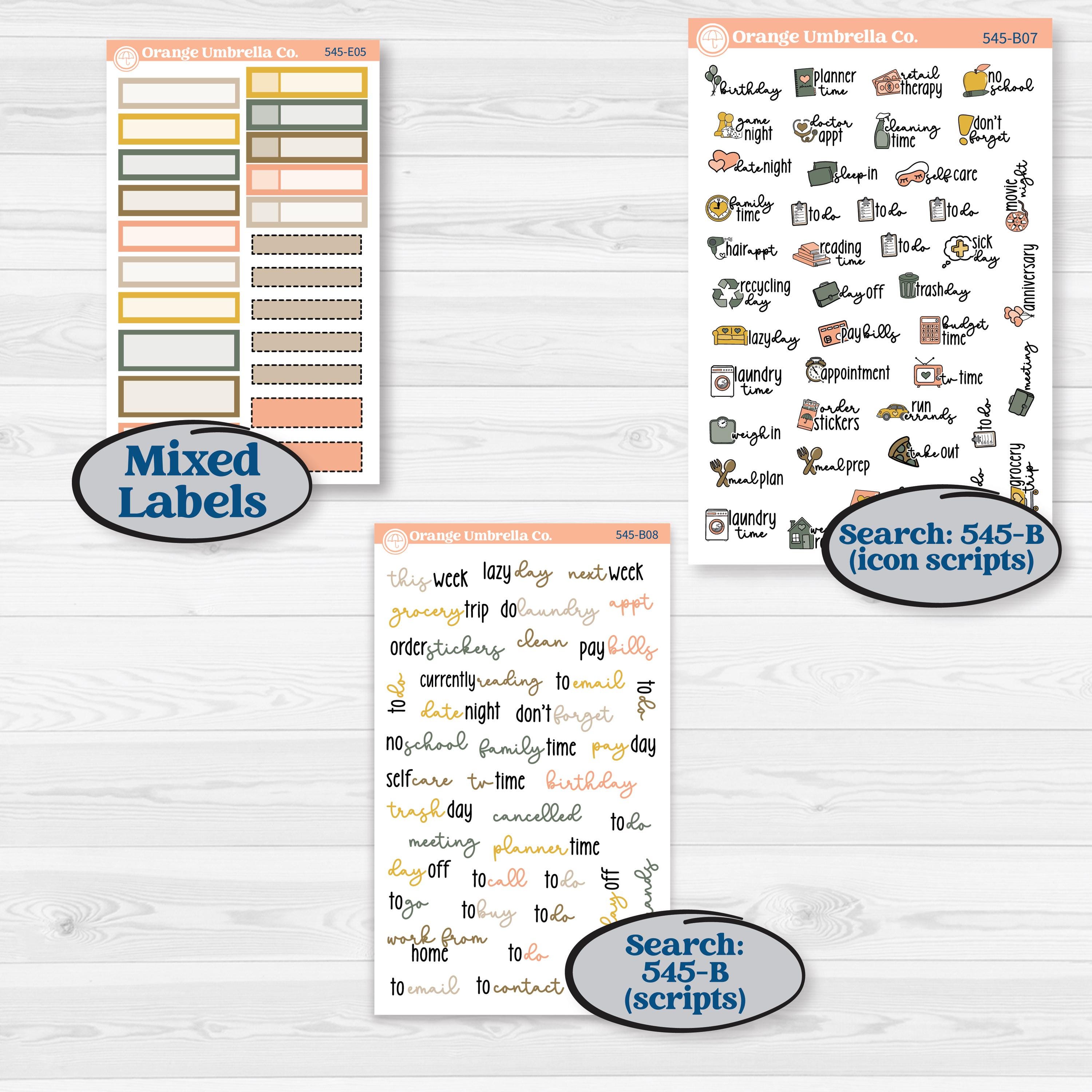 Pumpkin Patch Stickers | Hobonichi Cousin Weekly & Daily Planner Kit Stickers | Oh My Gourd | KIT-545-E